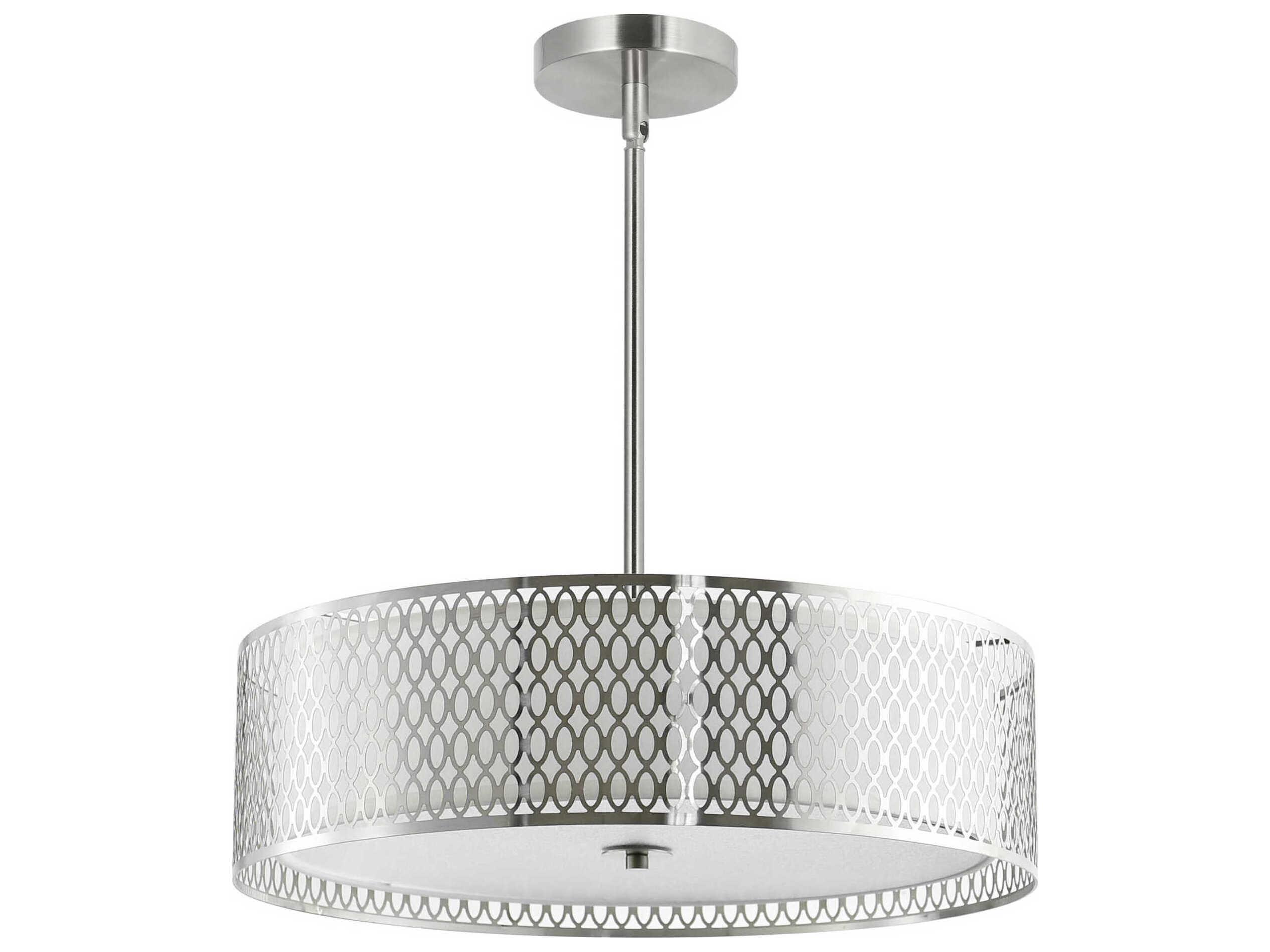 CWI Lighting Mikayla 5-Light Satin Nickel Drum Pendant