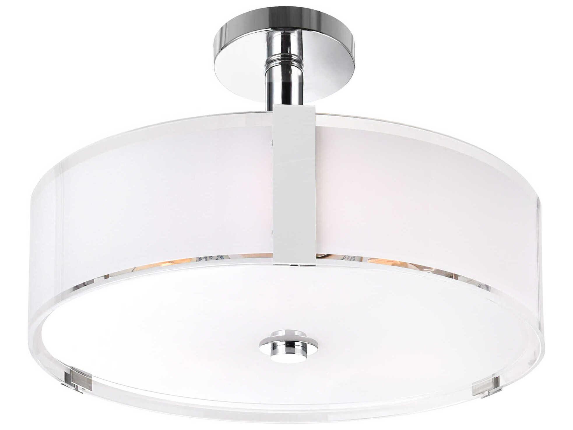 CWI Lighting Lucie 5-Light Chrome Drum Semi Flush Mount