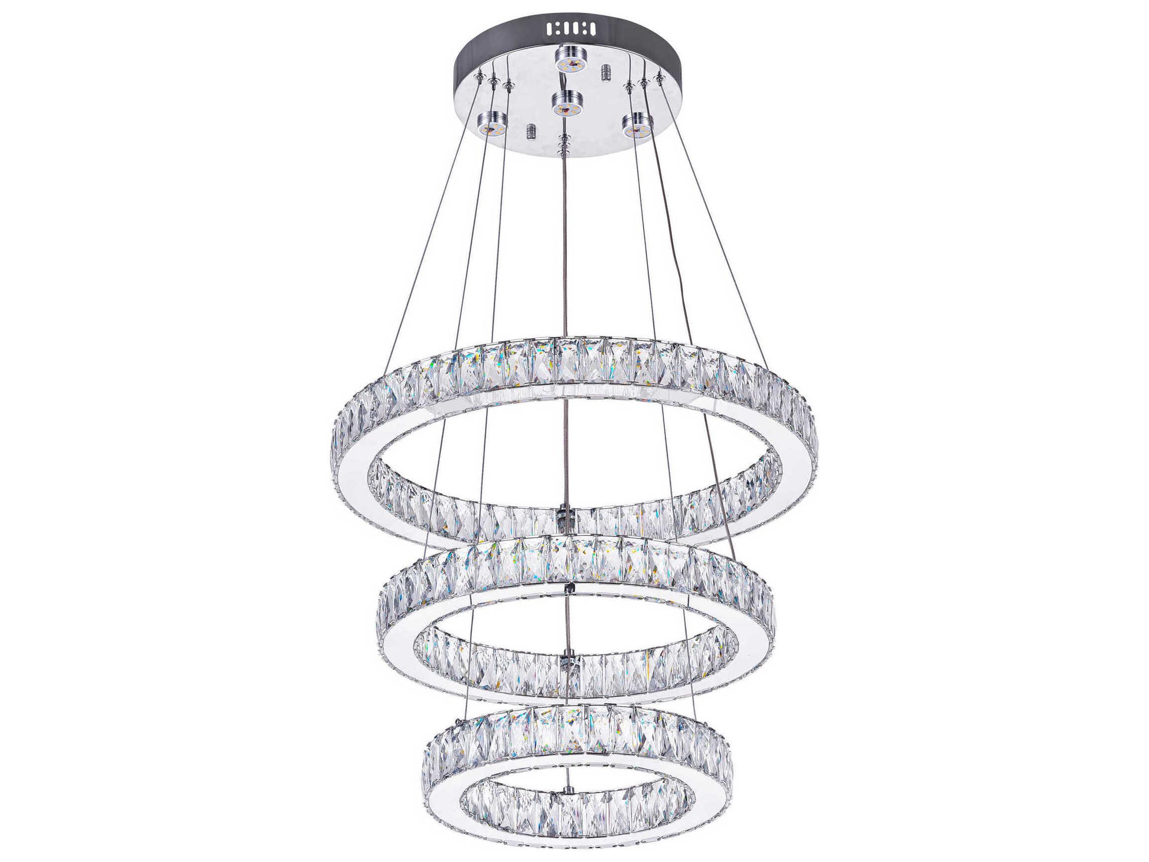 CWI Lighting Florence Chrome Round Tiered Pendant
