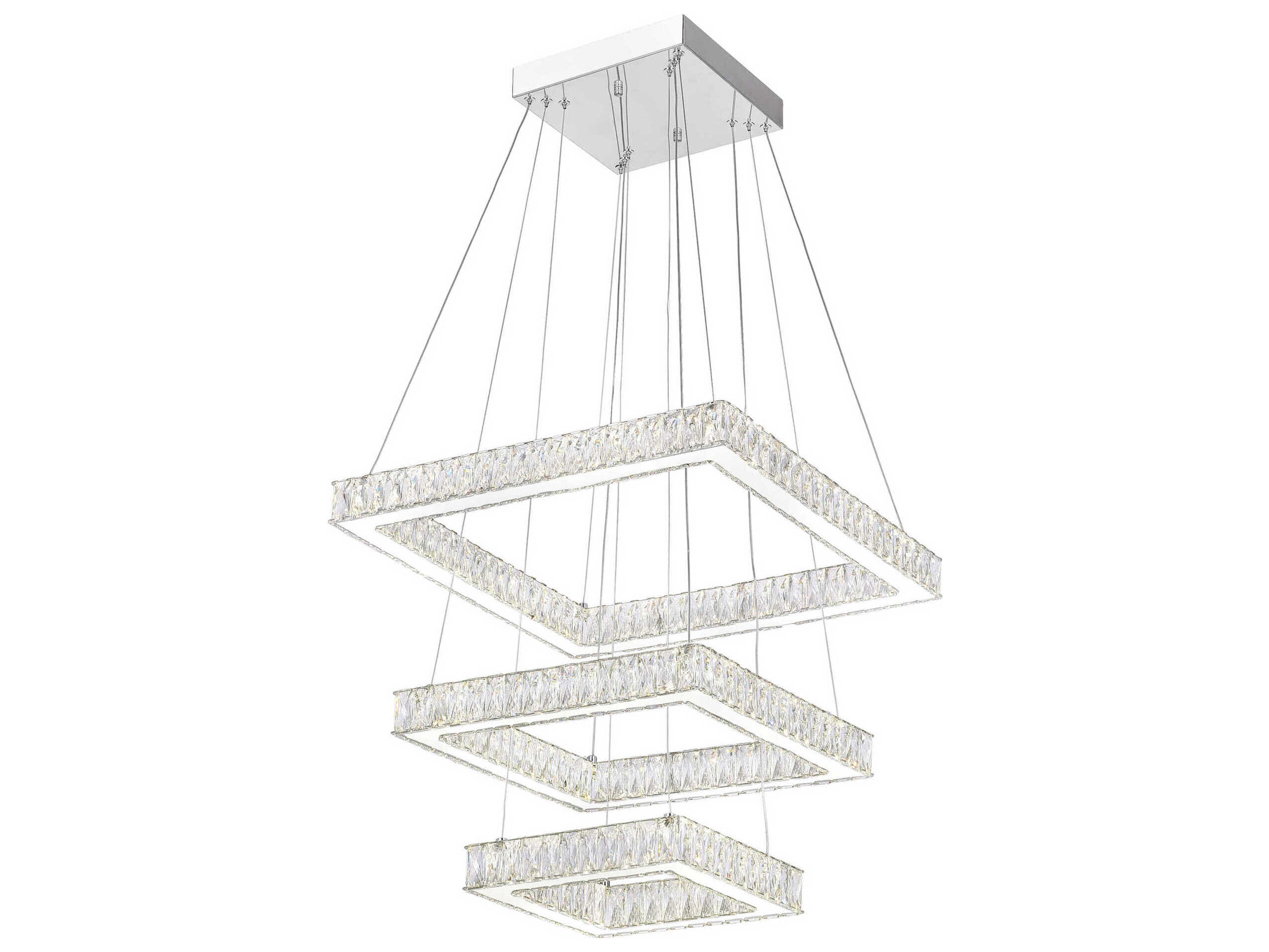 CWI Lighting Florence Stainless Steel Round Tiered Pendant