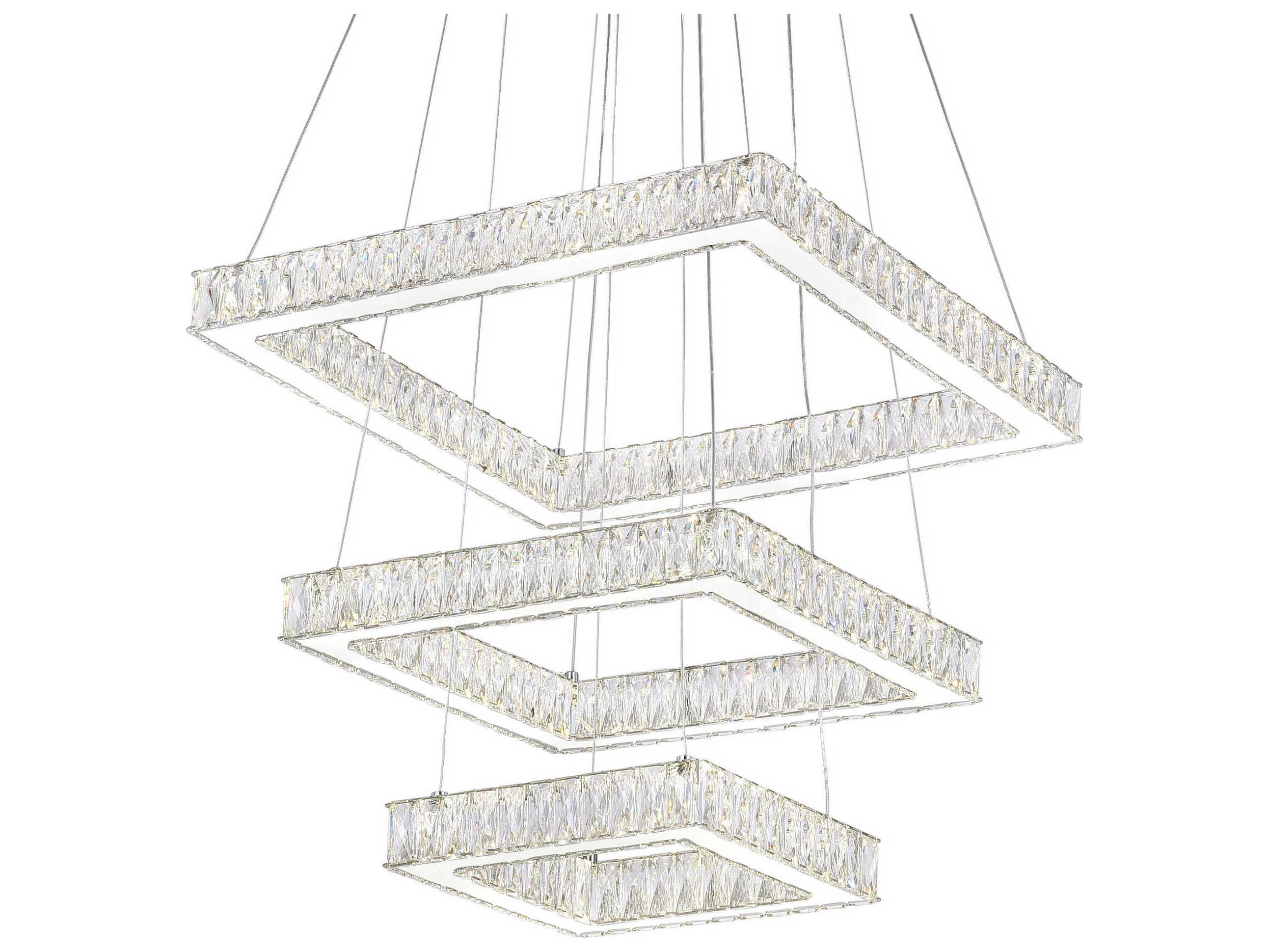 CWI Lighting Florence Stainless Steel Round Tiered Pendant