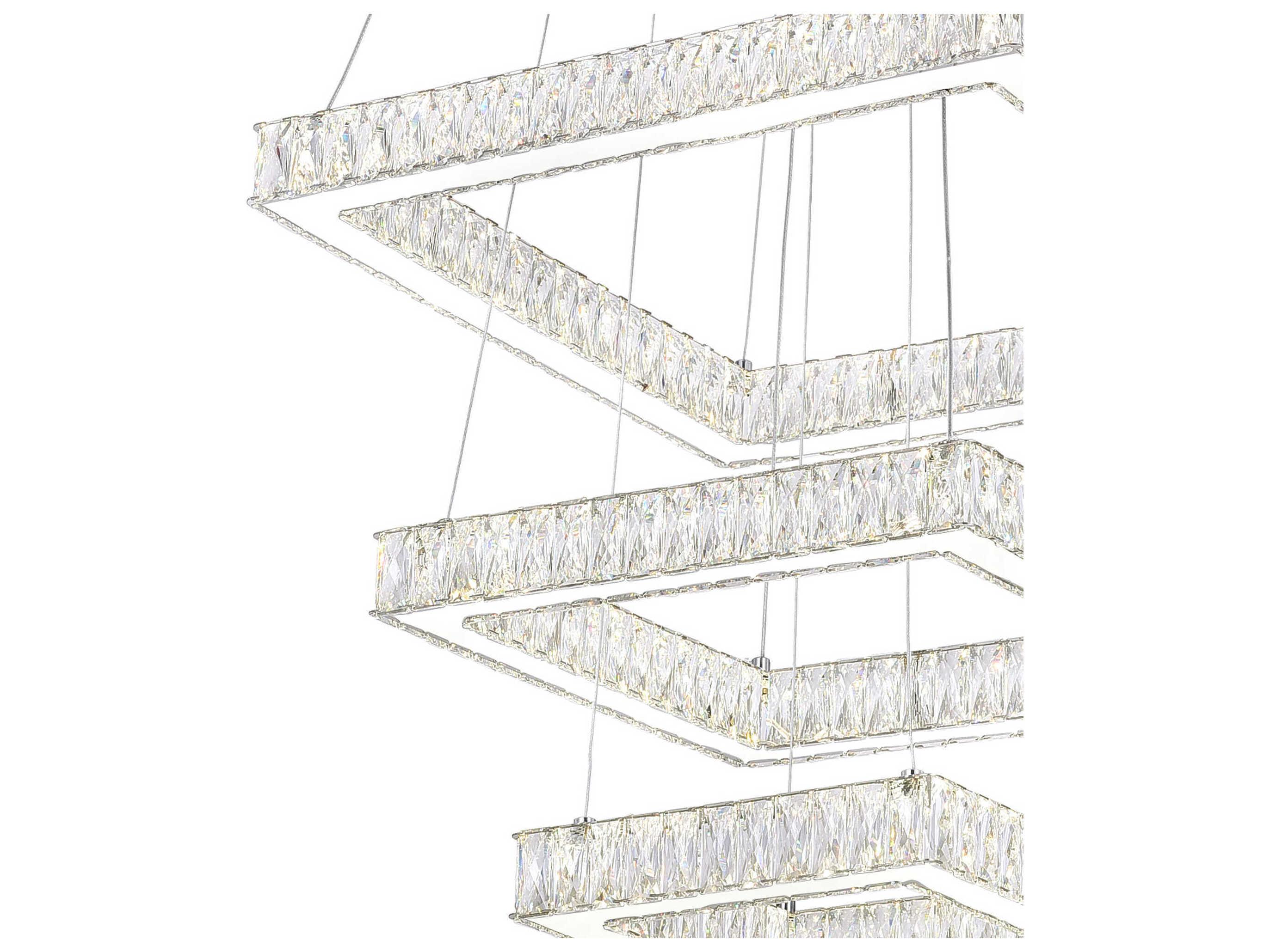 CWI Lighting Florence Stainless Steel Round Tiered Pendant