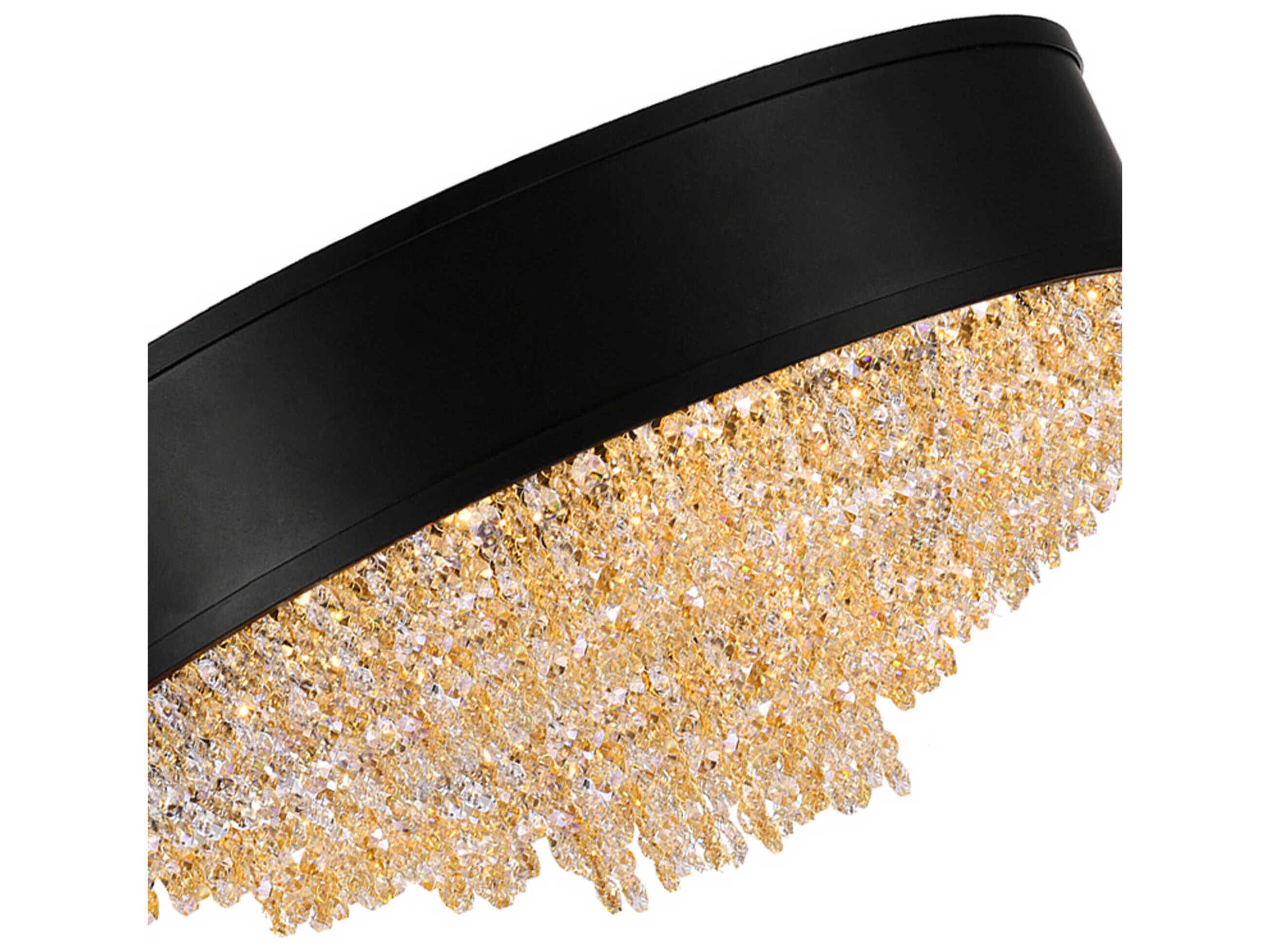 CWI Lighting Medina 7-Light Black Flush Mount