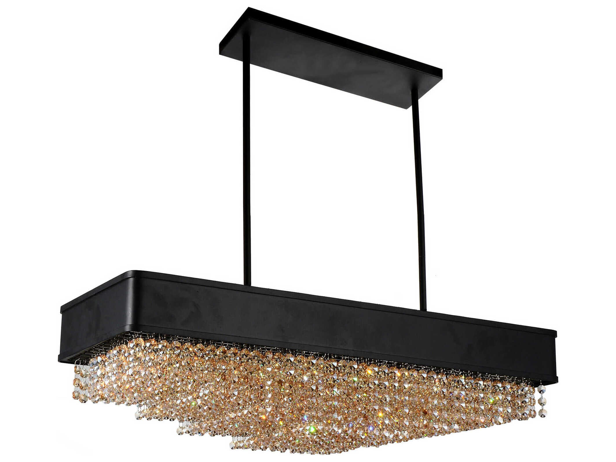 CWI Lighting Medina 10-Light Black Island Pendant