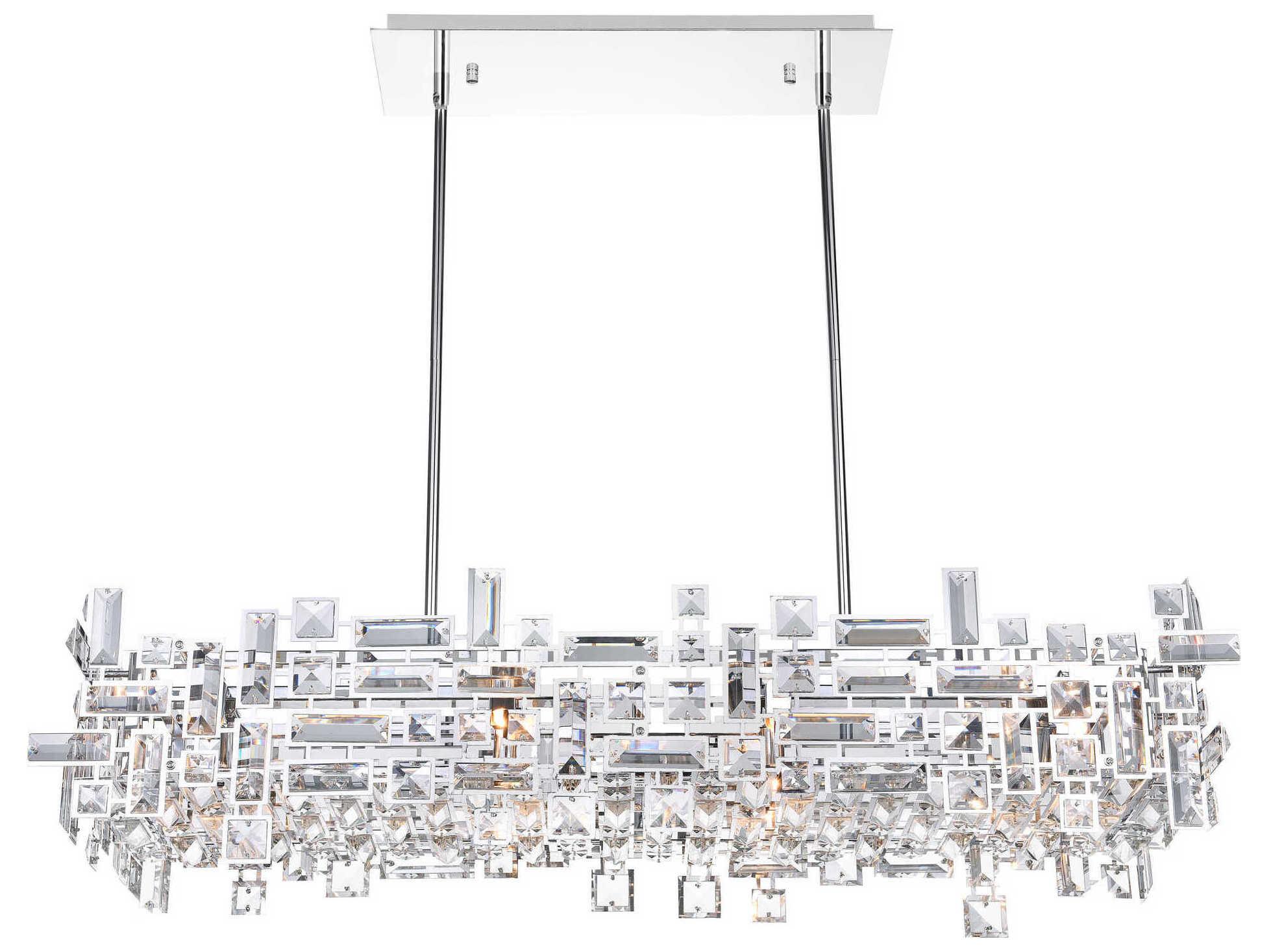 CWI Lighting Arley 12-Light Chrome Geometric Island Pendant