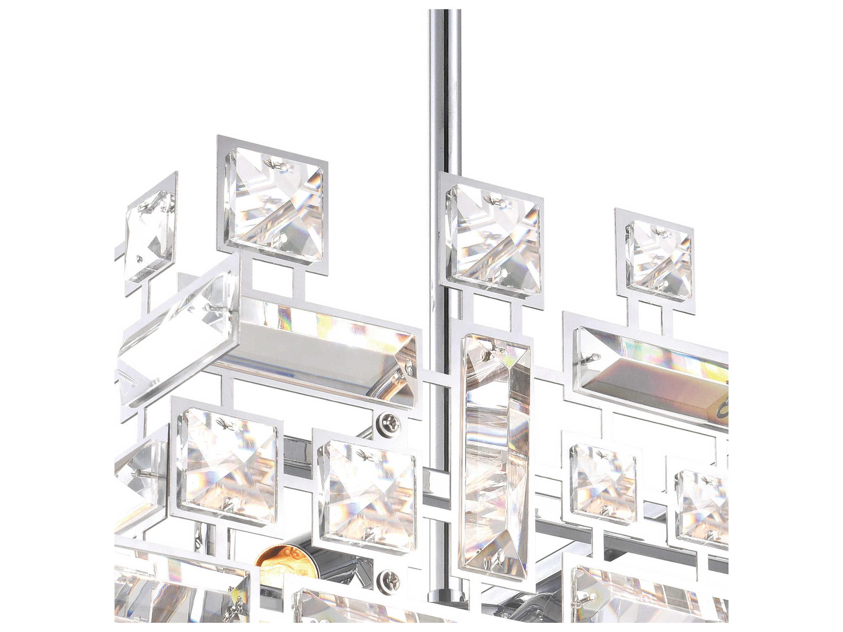 CWI Lighting Arley 12-Light Chrome Geometric Island Pendant