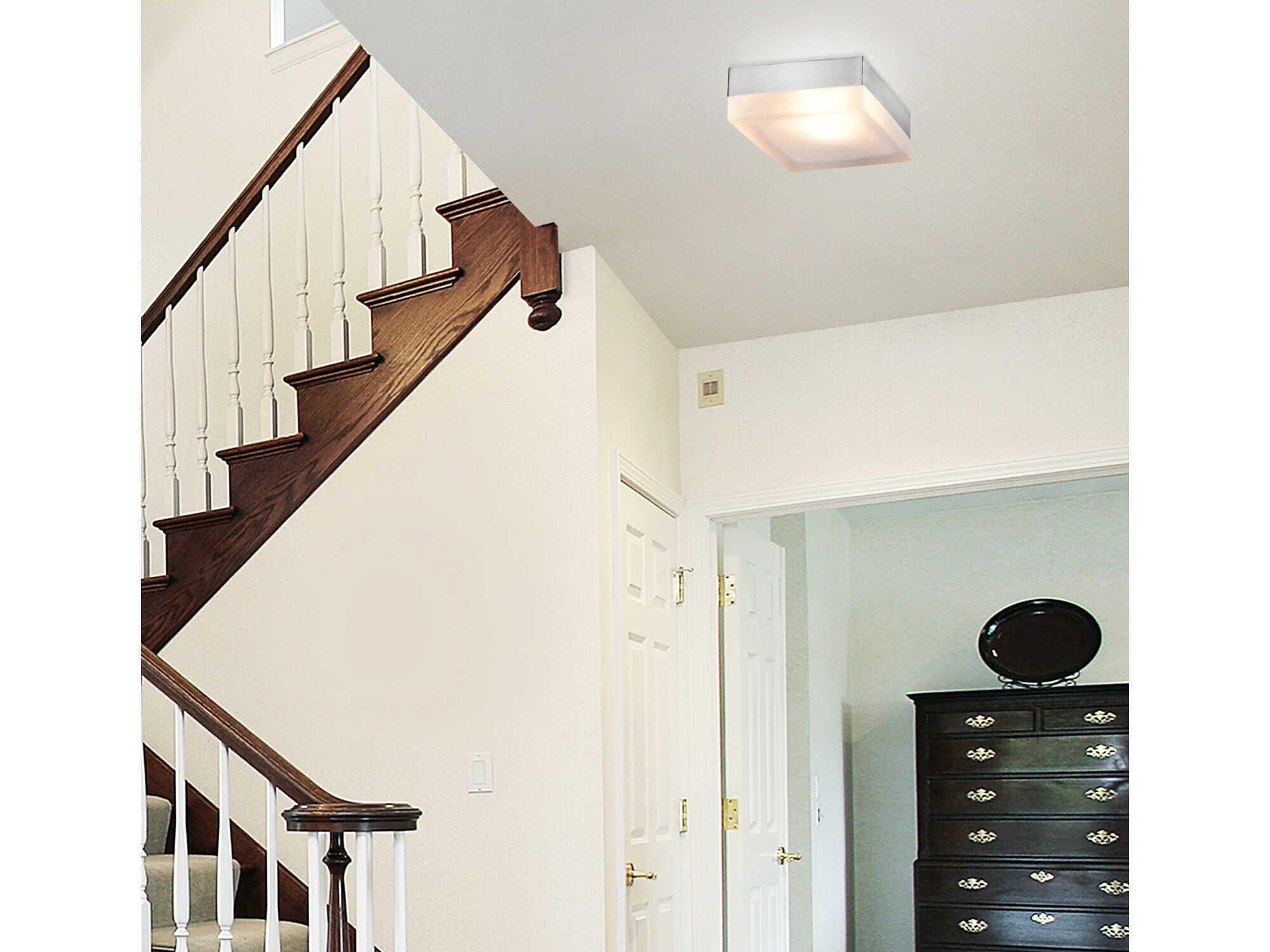 CWI Lighting Avoca 1-Light Matte Satin Nickel Flush Mount