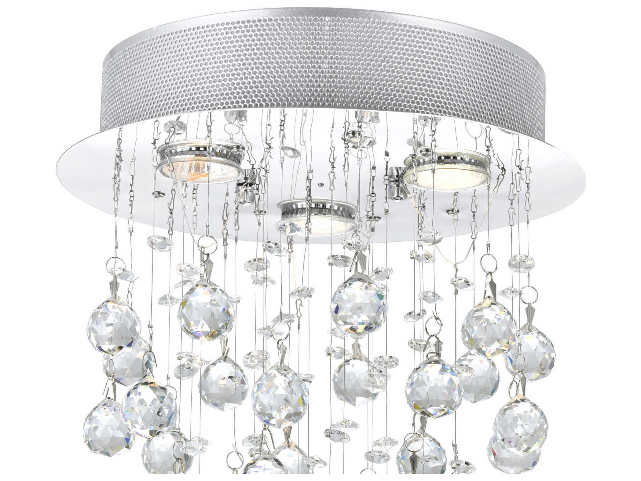 CWI Lighting Rain Drop 3-Light Chrome Globe Flush Mount