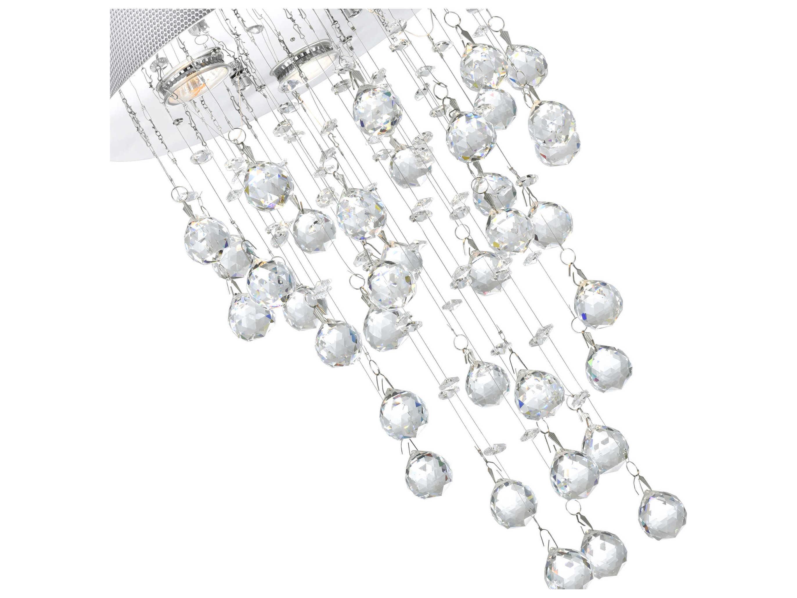 CWI Lighting Rain Drop 3-Light Chrome Globe Flush Mount