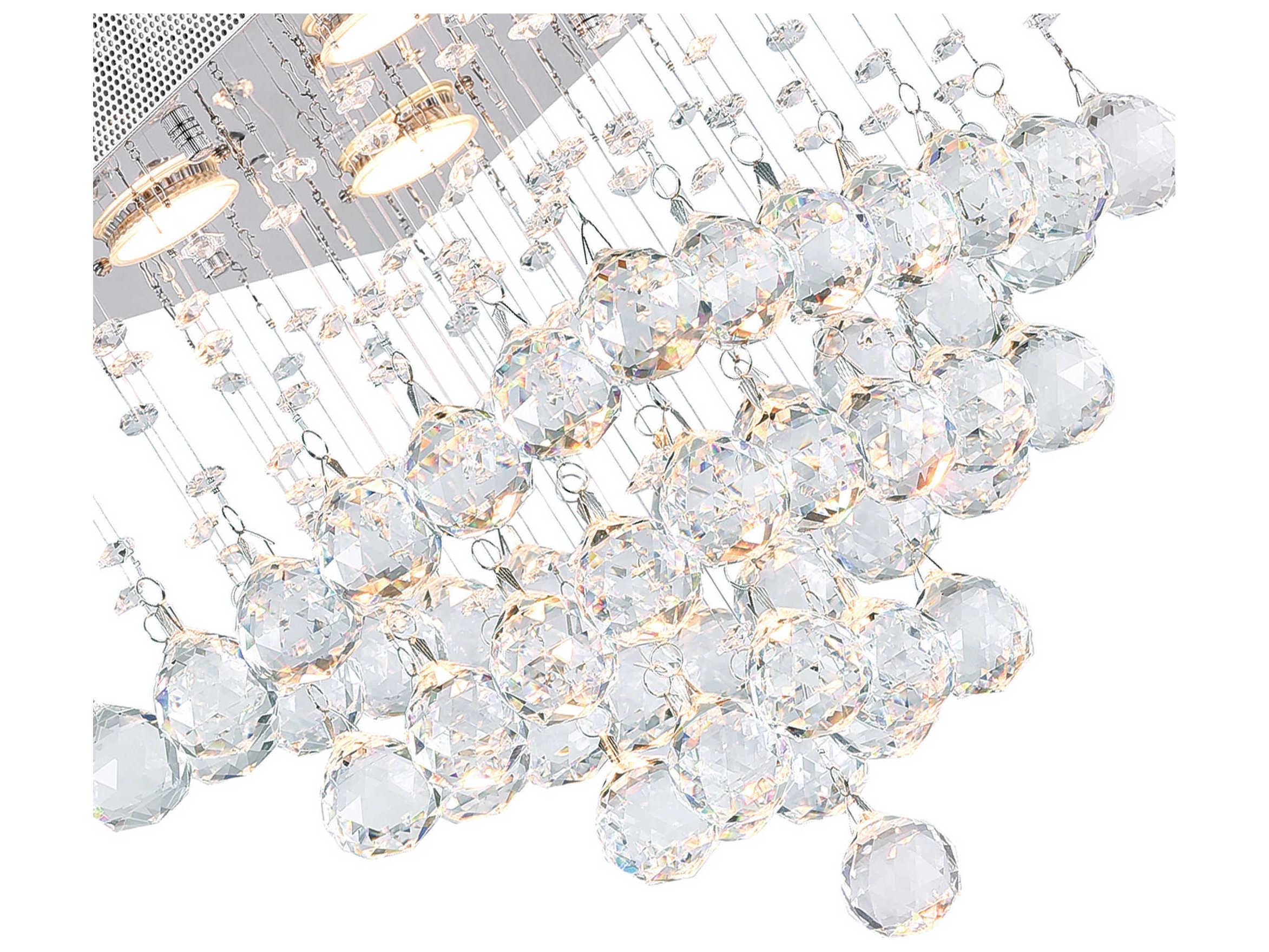 CWI Lighting Square 4-Light Chrome Flush Mount