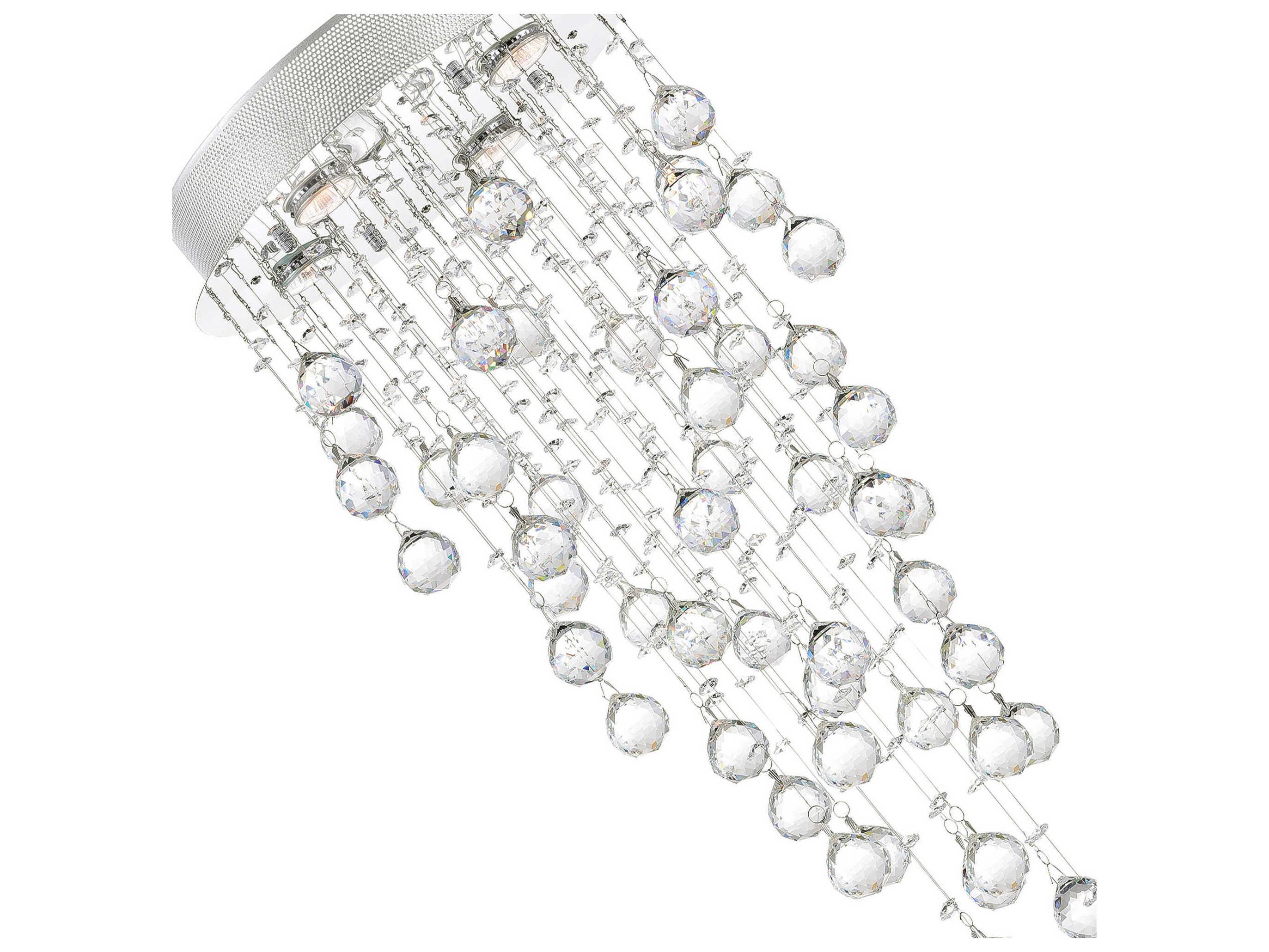 CWI Lighting Rain Drop 4-Light Chrome Globe Flush Mount