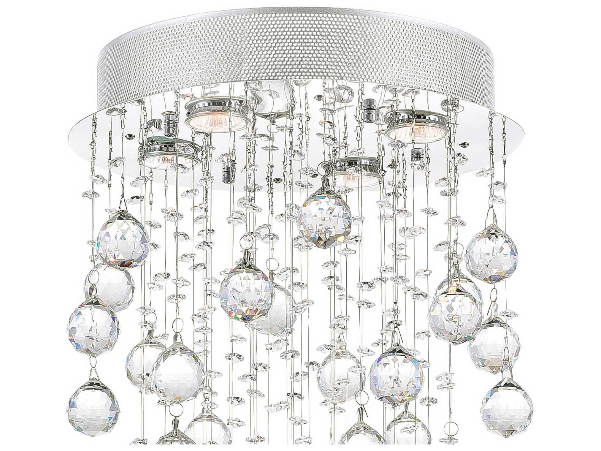 CWI Lighting Rain Drop 4-Light Chrome Globe Flush Mount
