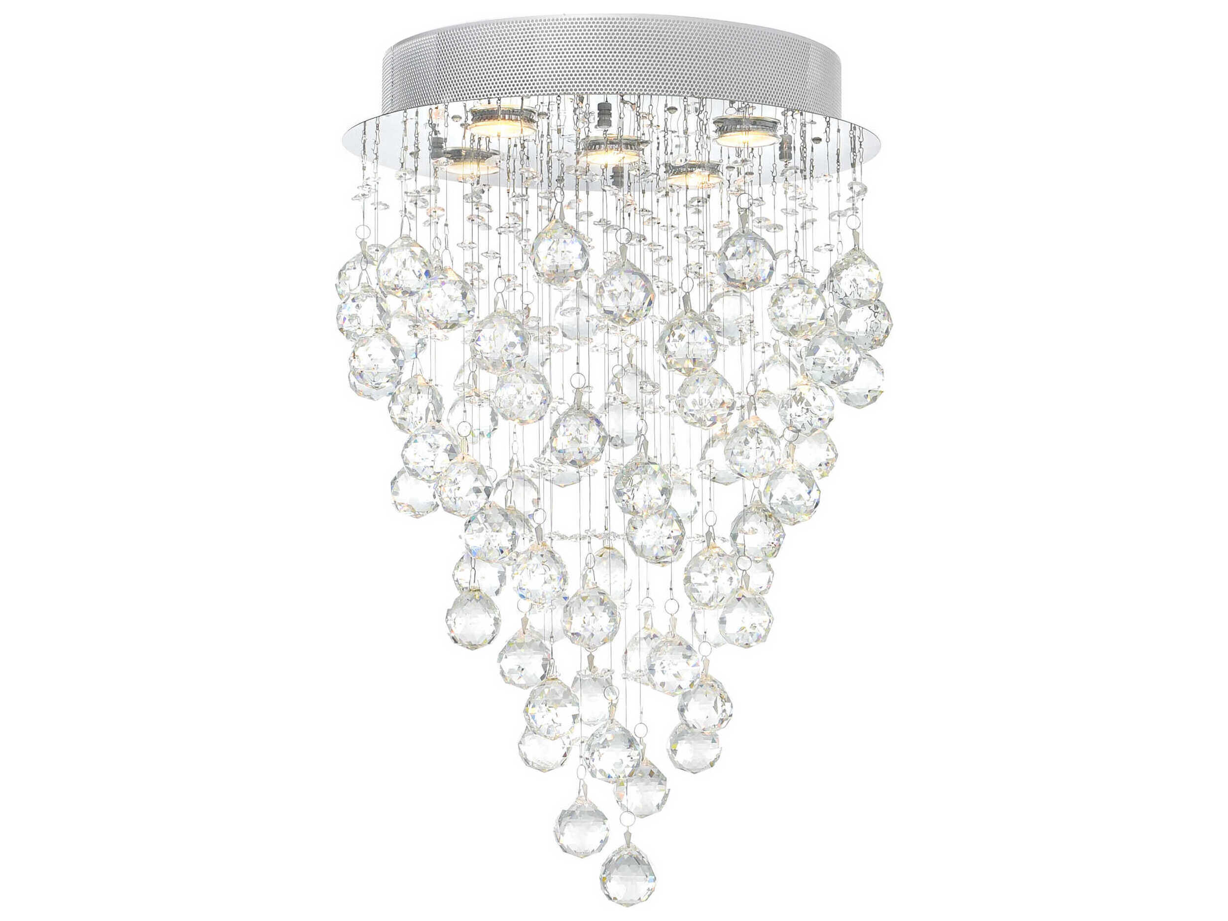 CWI Lighting Rain Drop 5-Light Chrome Globe Flush Mount