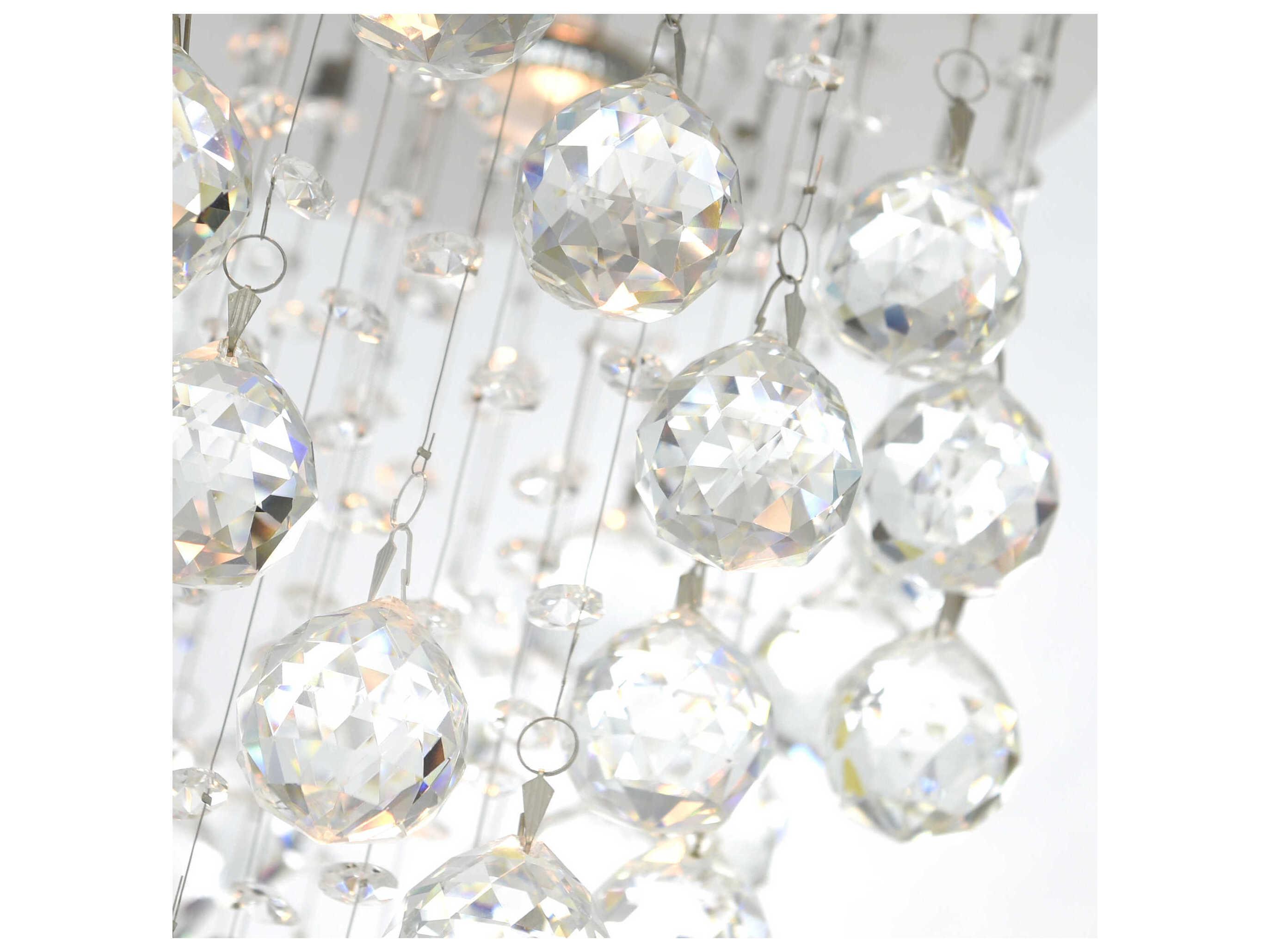 CWI Lighting Rain Drop 5-Light Chrome Globe Flush Mount