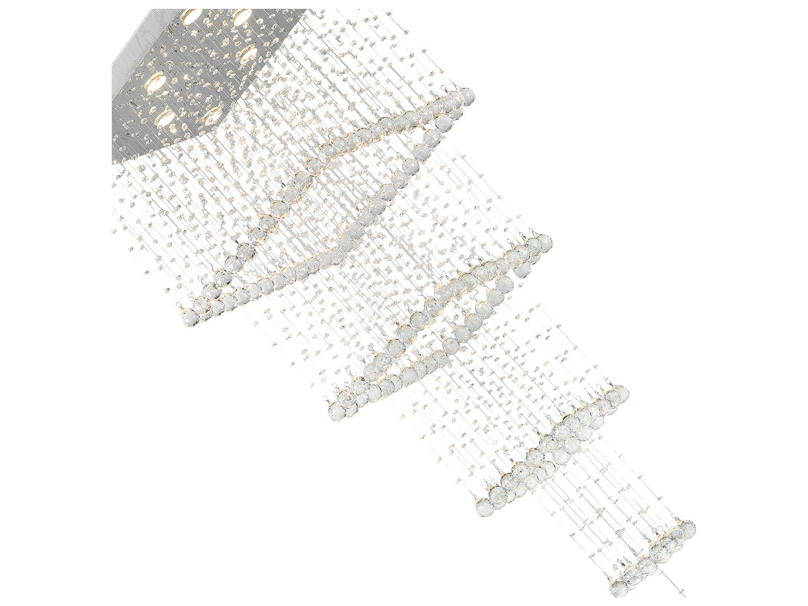 CWI Lighting Square 8-Light Chrome Flush Mount