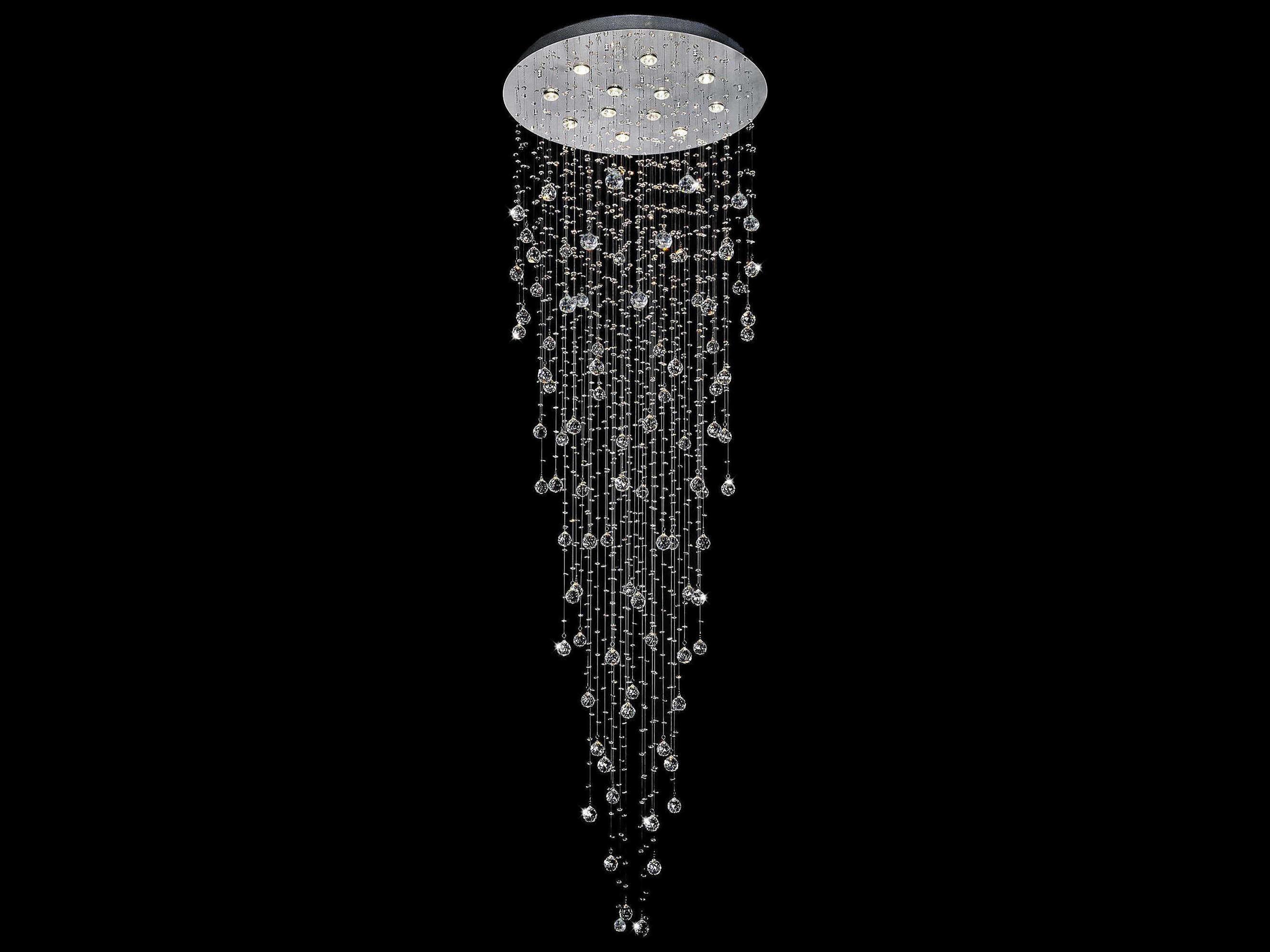 CWI Lighting Rain Drop 12-Light Chrome Globe Flush Mount