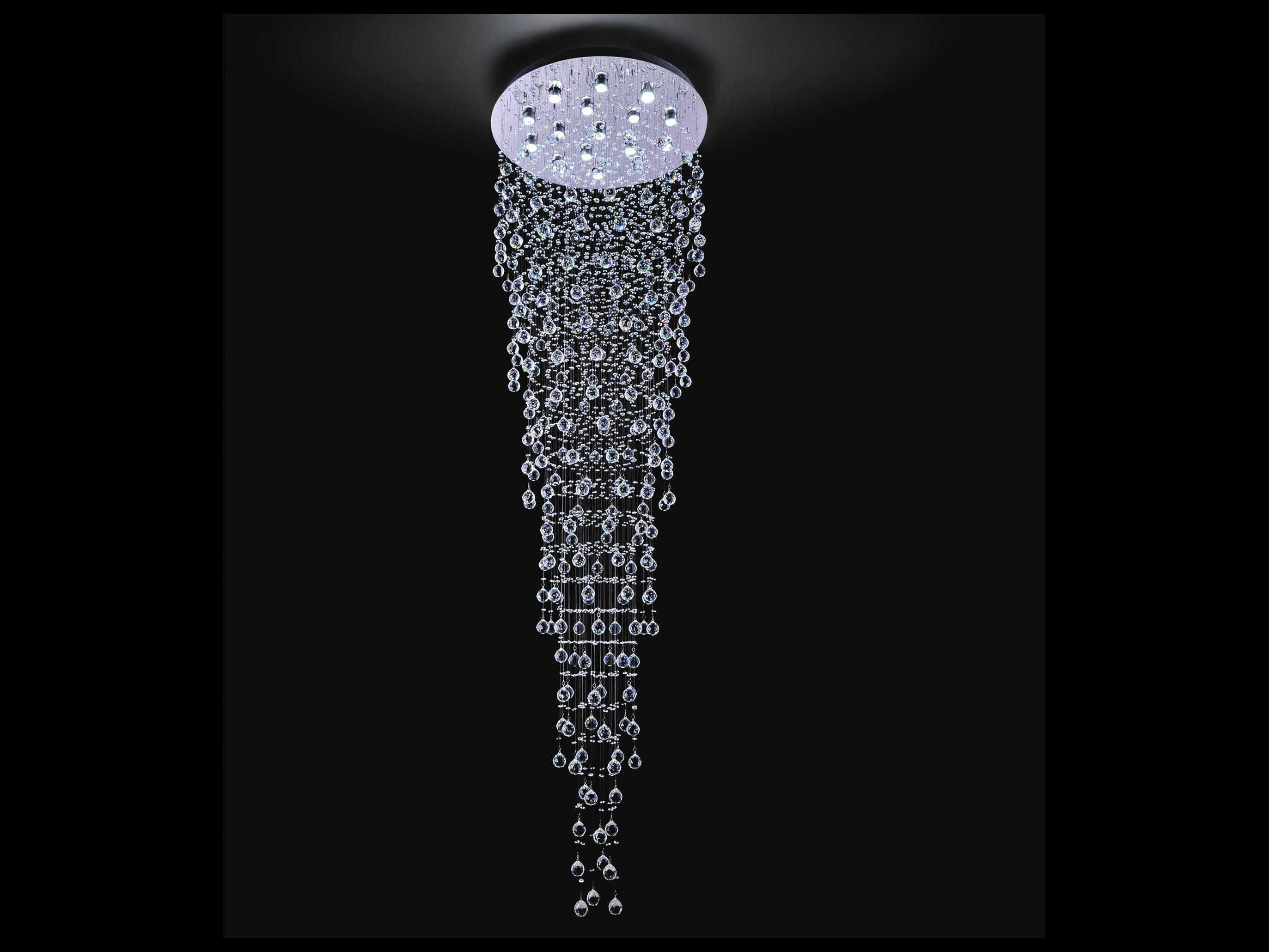 CWI Lighting Rain Drop 16-Light Chrome Globe Flush Mount