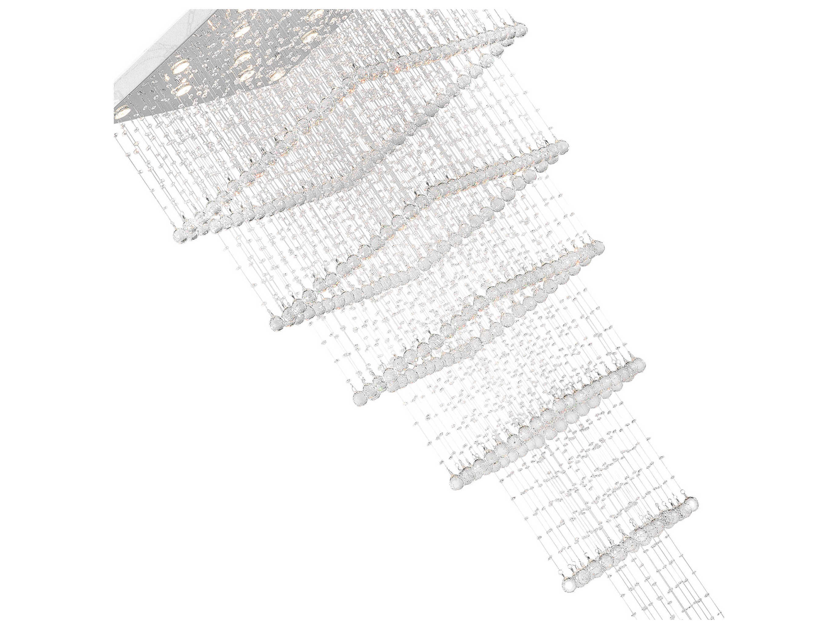 CWI Lighting Square 16-Light Chrome Flush Mount