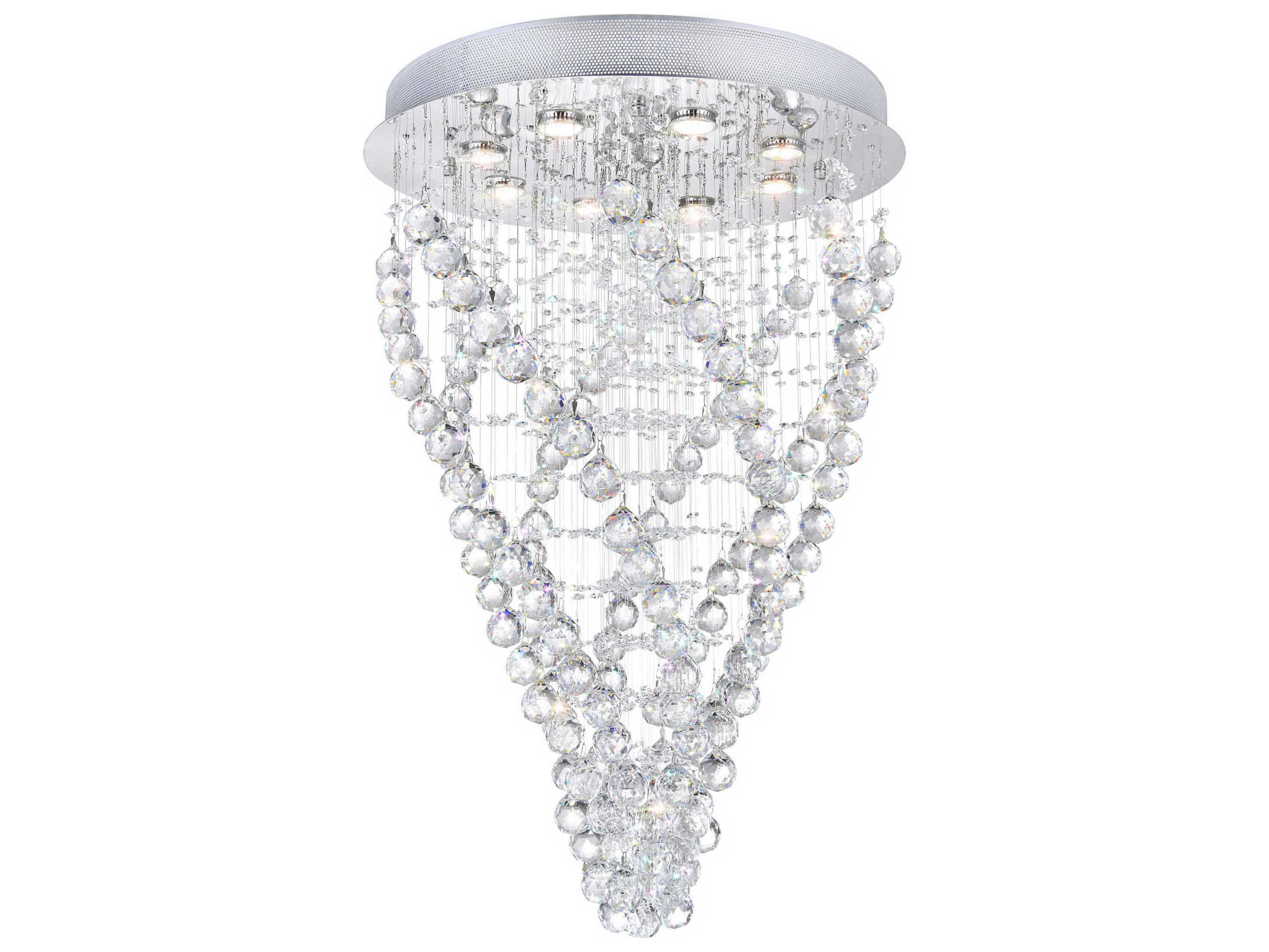 CWI Lighting Twister 8-Light Chrome Flush Mount