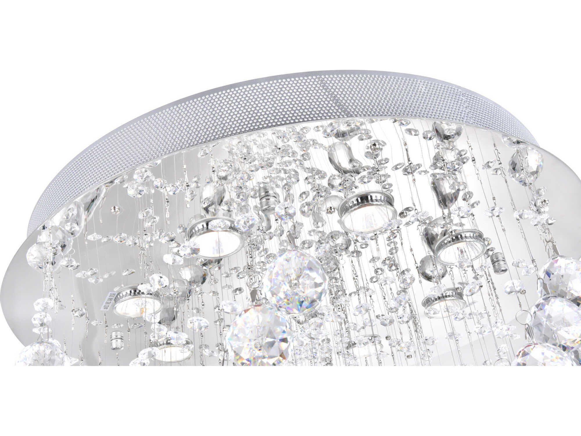 CWI Lighting Twister 8-Light Chrome Flush Mount