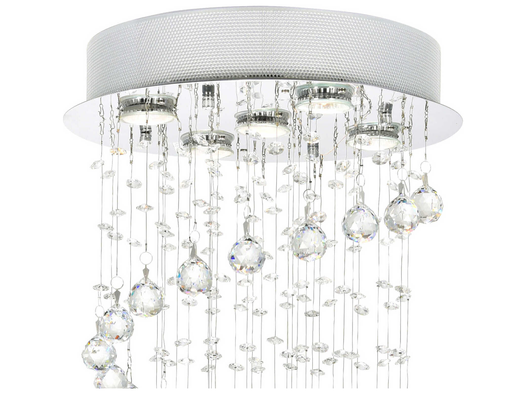 CWI Lighting Spiral 5-Light Chrome Flush Mount