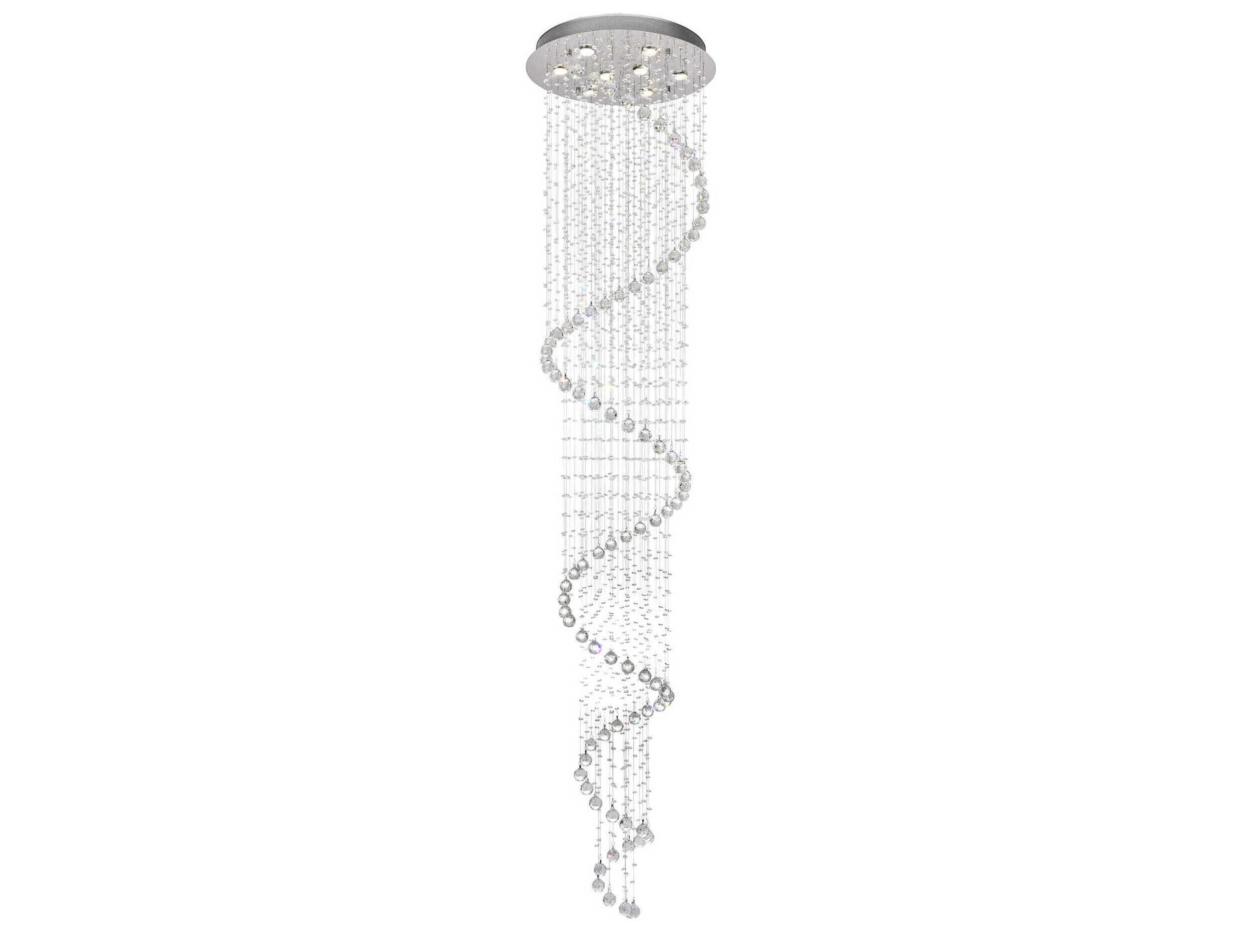 CWI Lighting Spiral 8-Light Chrome Flush Mount