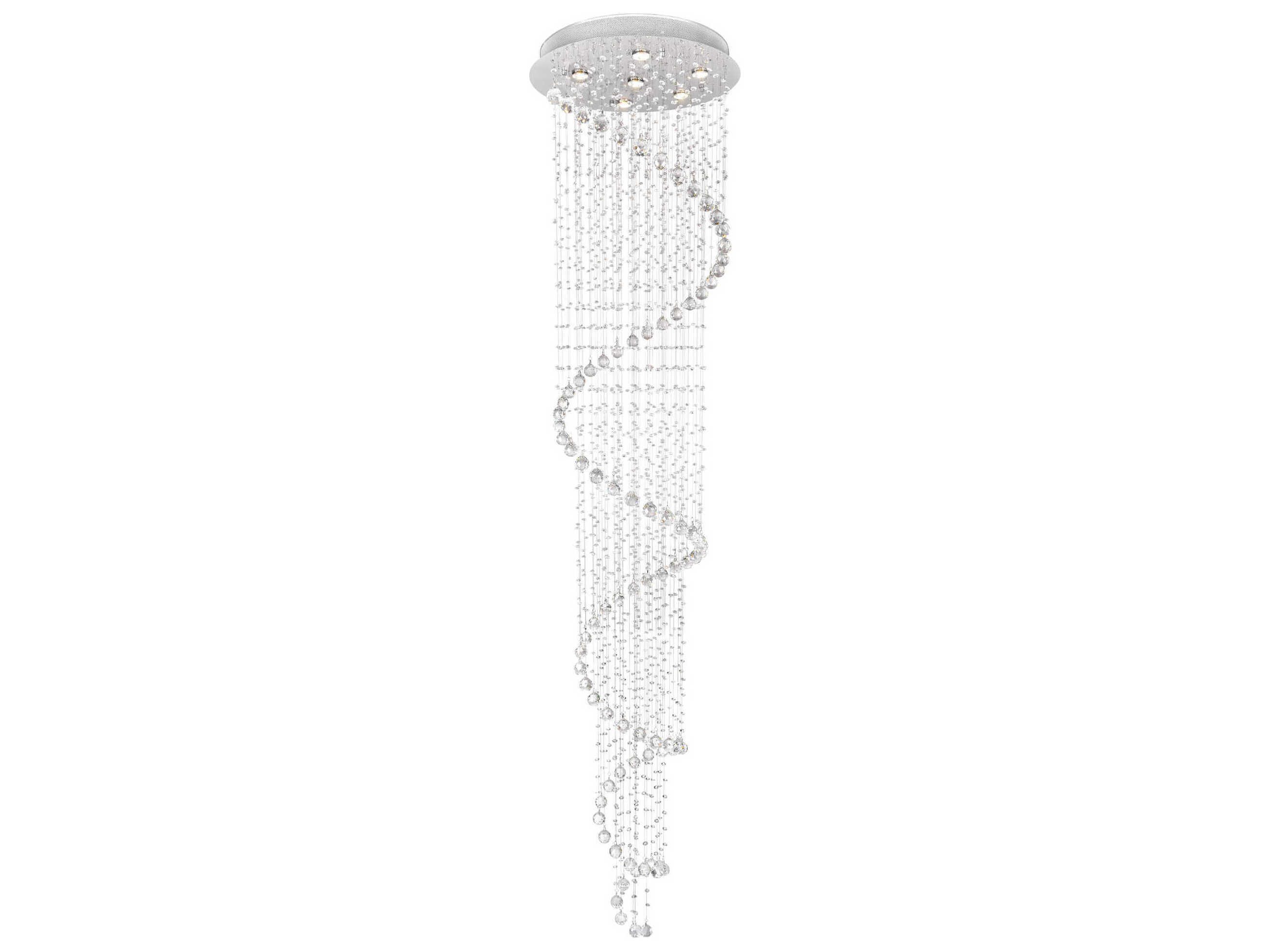 CWI Lighting Spiral 6-Light Chrome Flush Mount