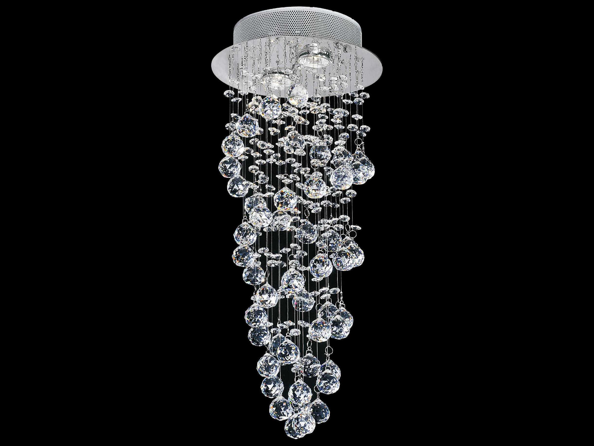 CWI Lighting Double Spiral 2-Light Chrome Flush Mount