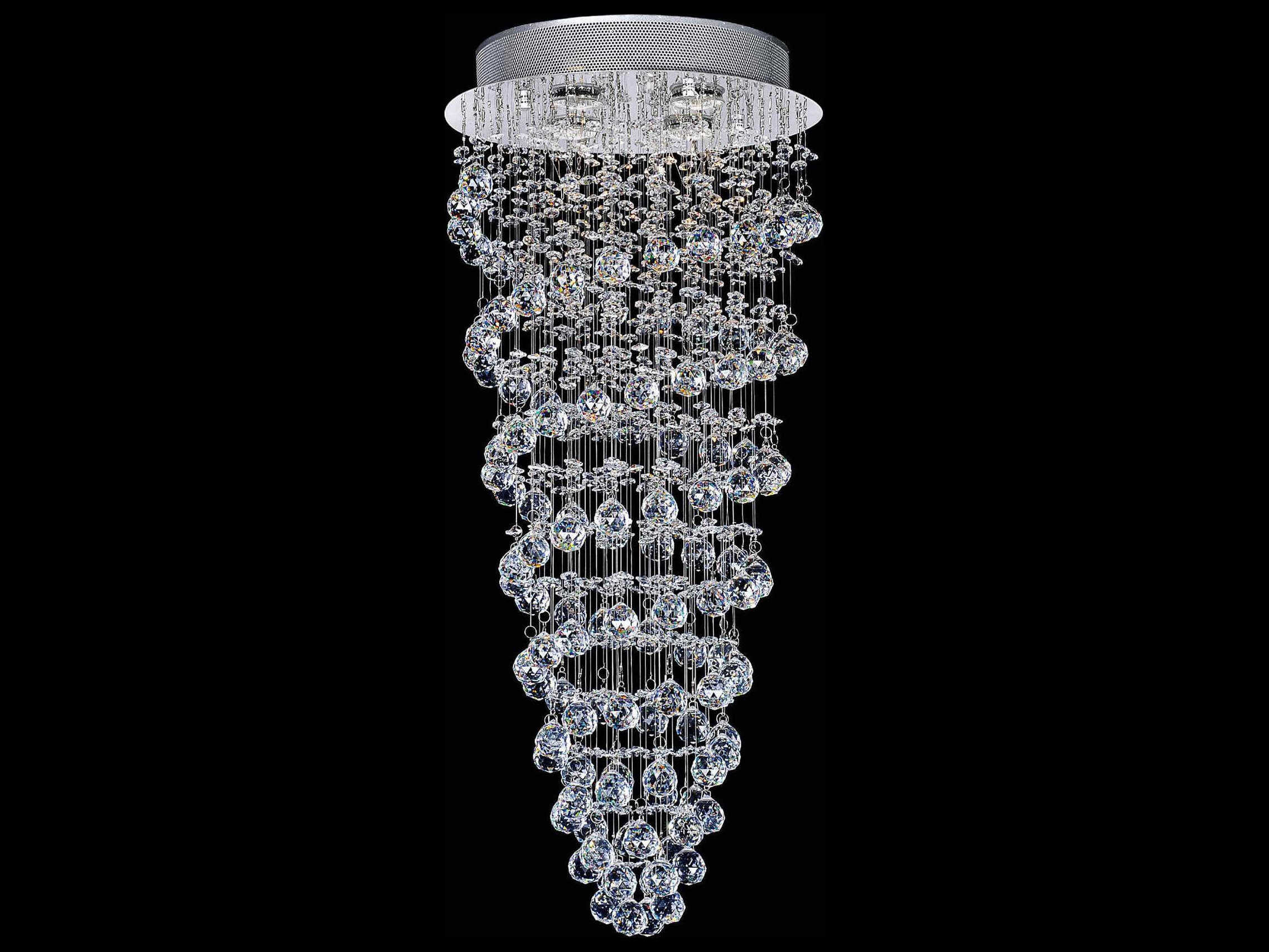 CWI Lighting Double Spiral 4-Light Chrome Flush Mount
