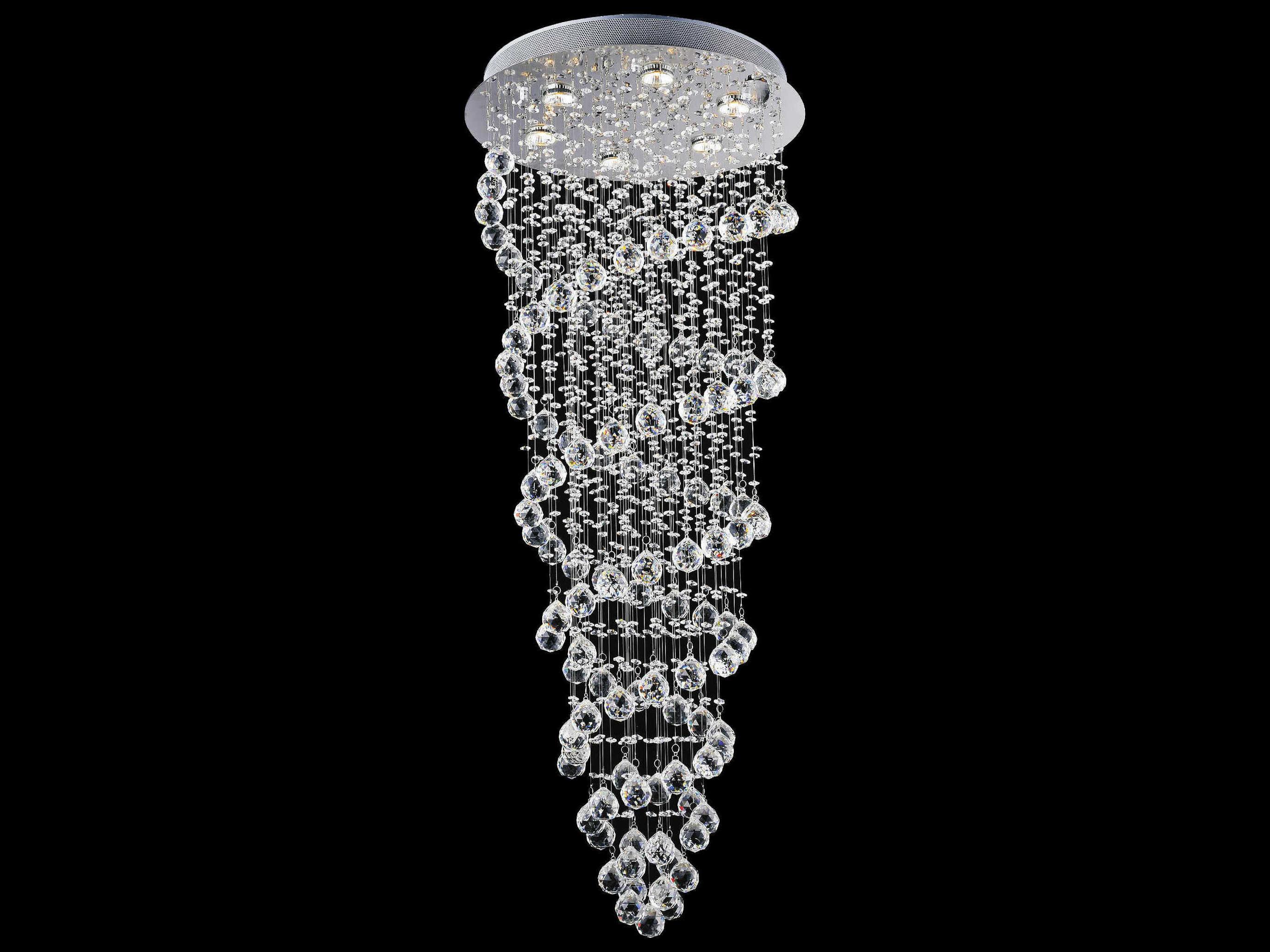 CWI Lighting Double Spiral 6-Light Chrome Flush Mount