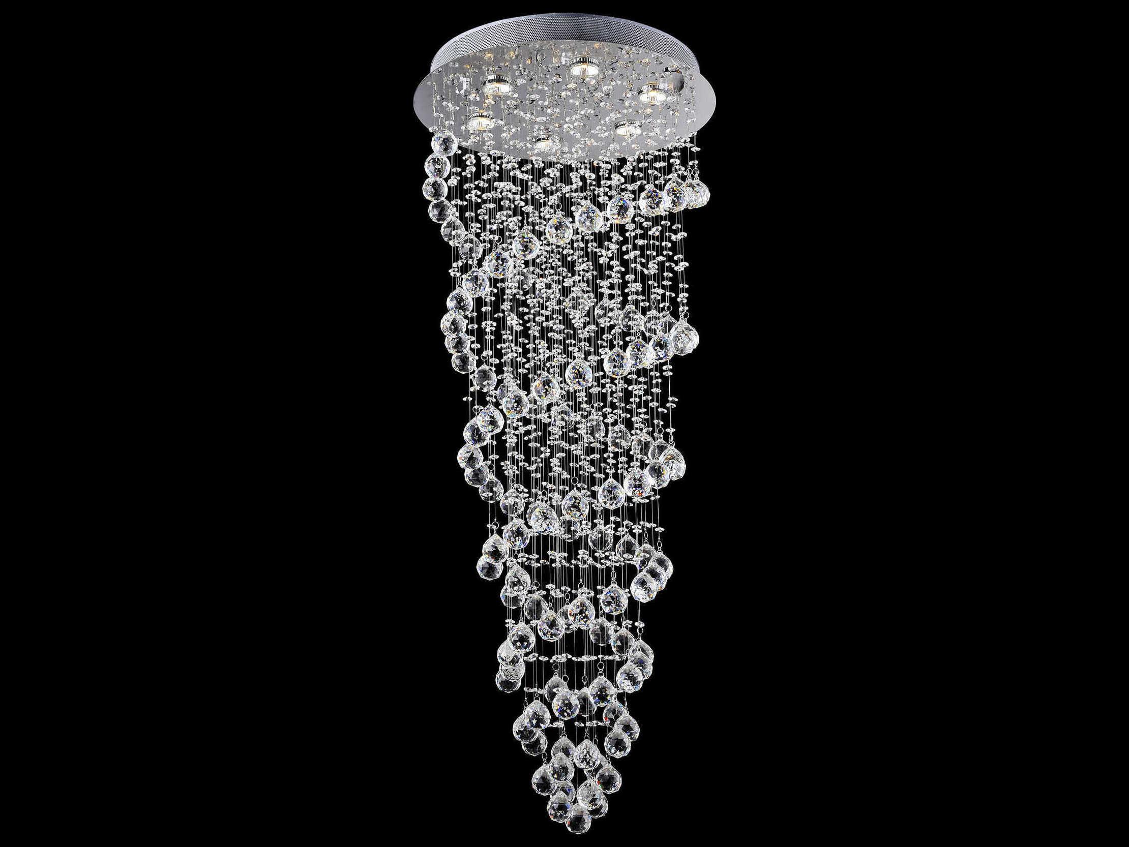 CWI Lighting Double Spiral 6-Light Chrome Flush Mount