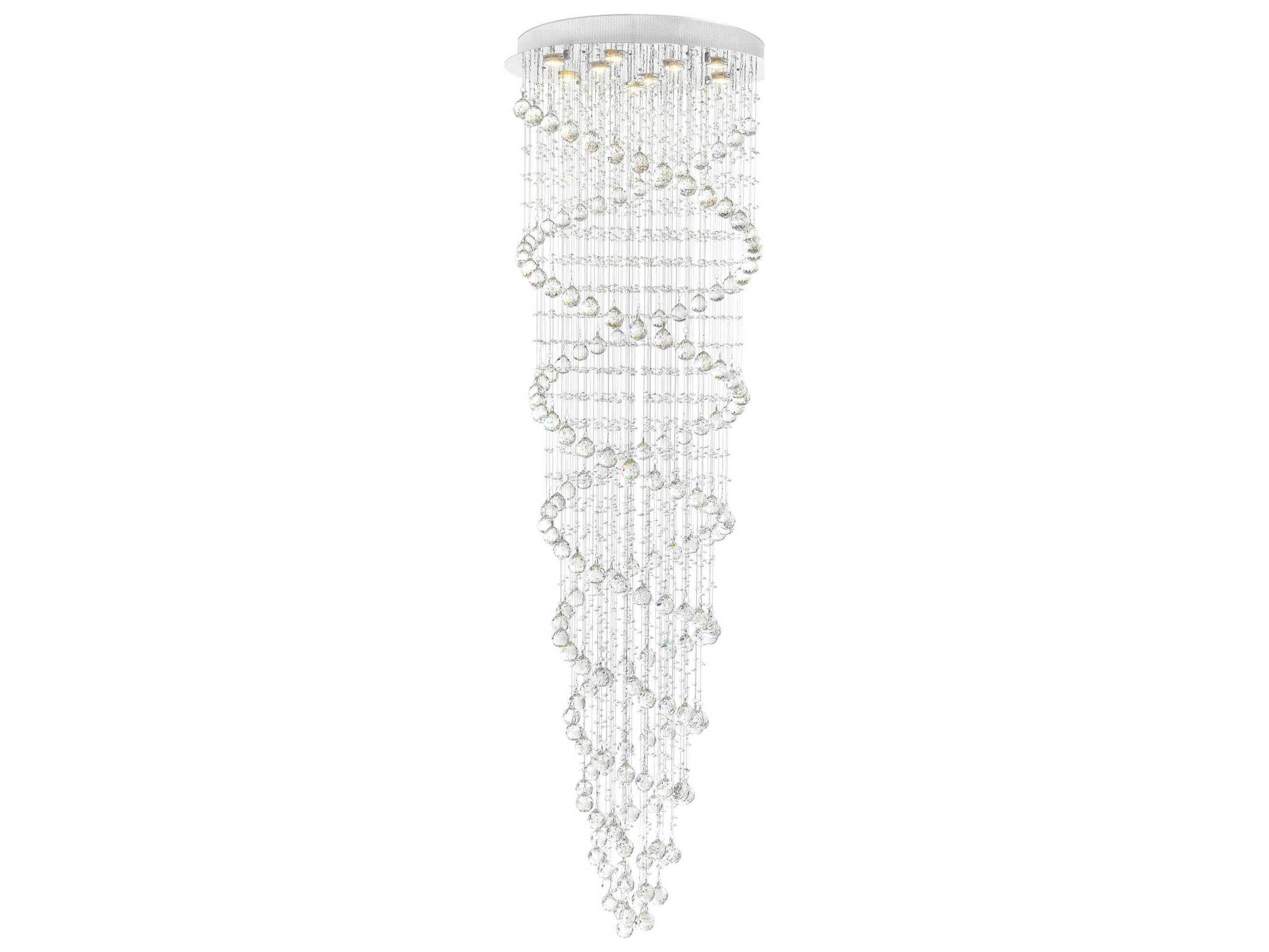 CWI Lighting Double Spiral 9-Light Chrome Flush Mount