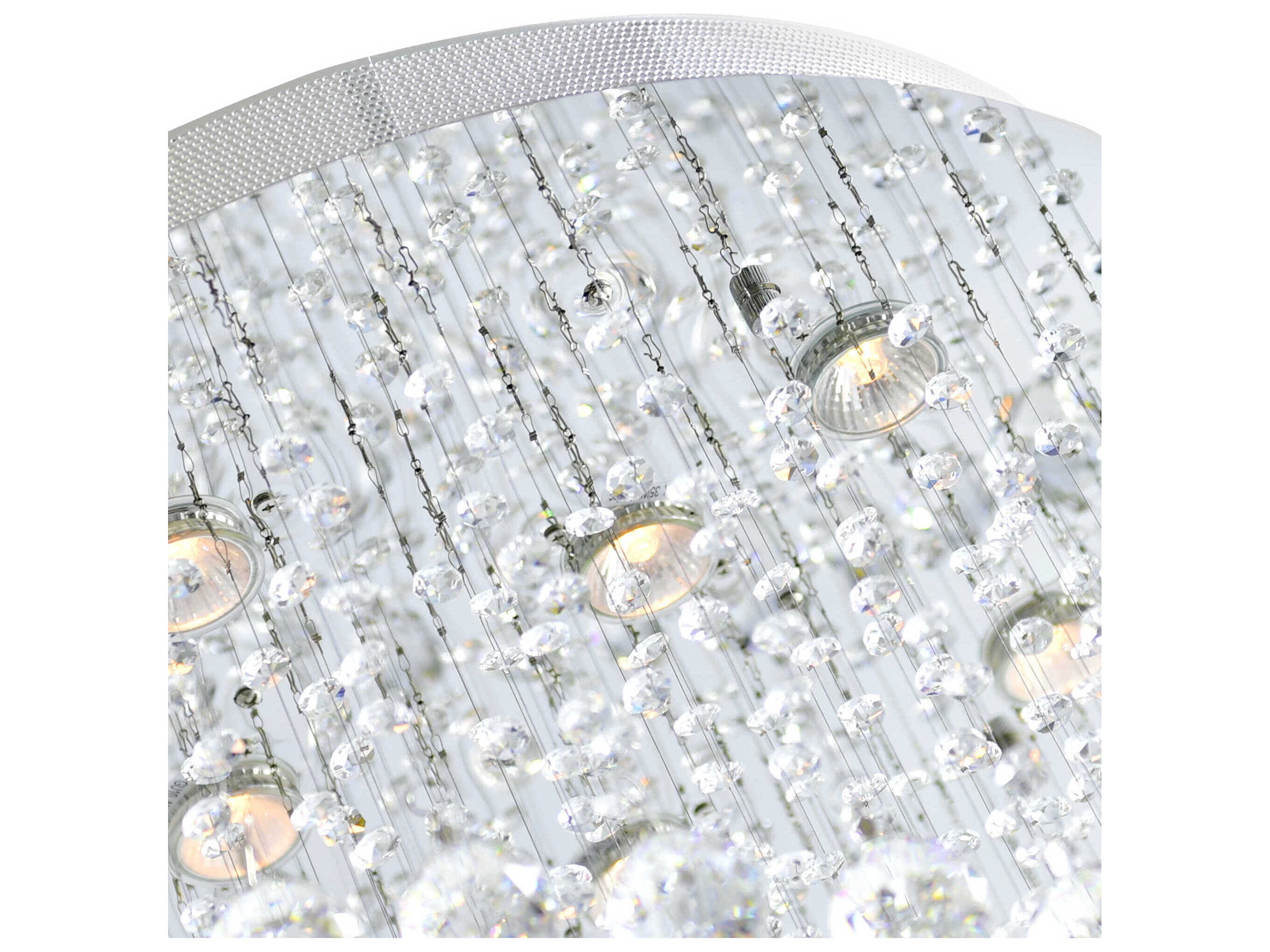 CWI Lighting Double Spiral 9-Light Chrome Flush Mount