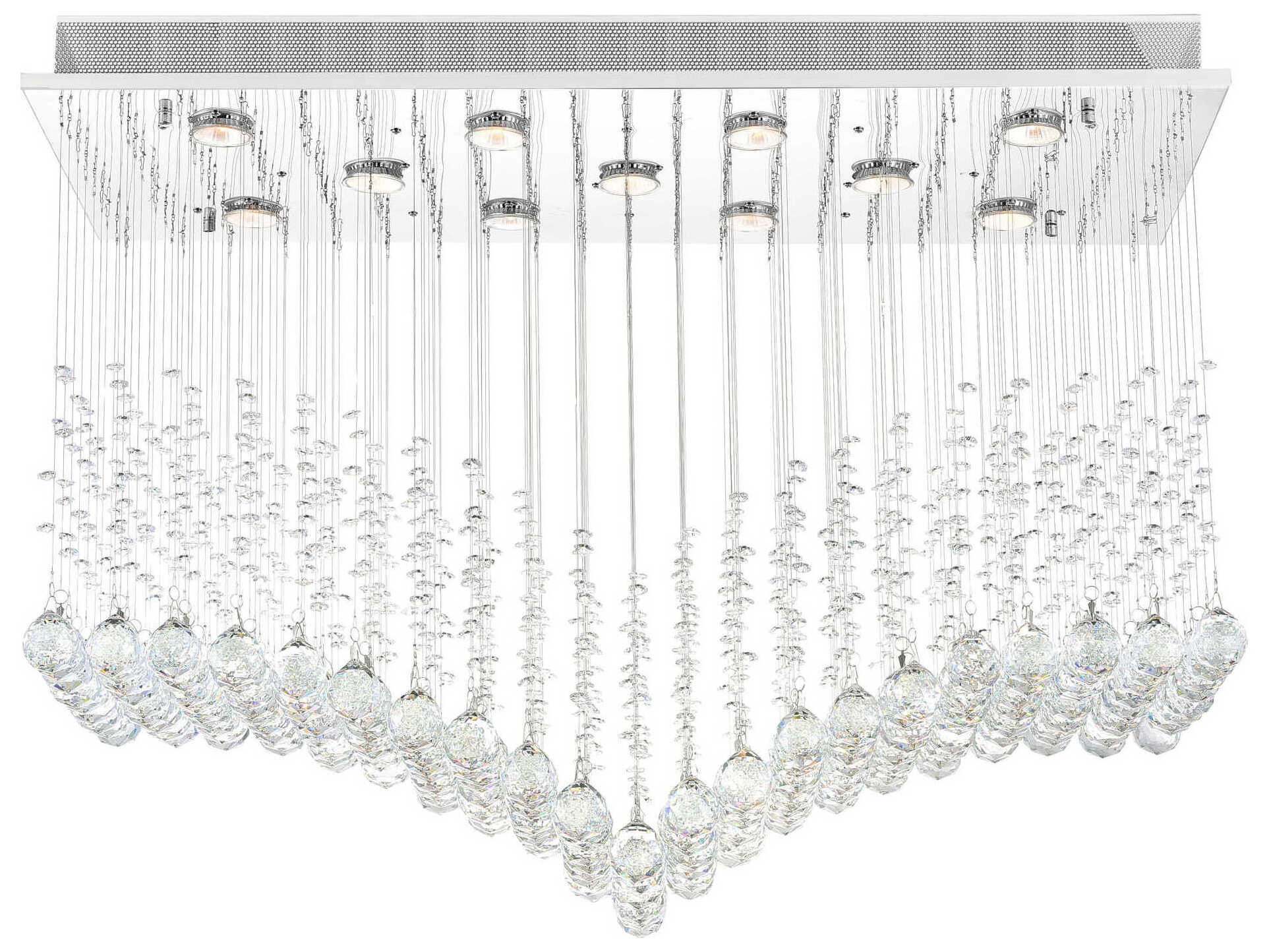 CWI Lighting Twinkle 11-Light Chrome Flush Mount