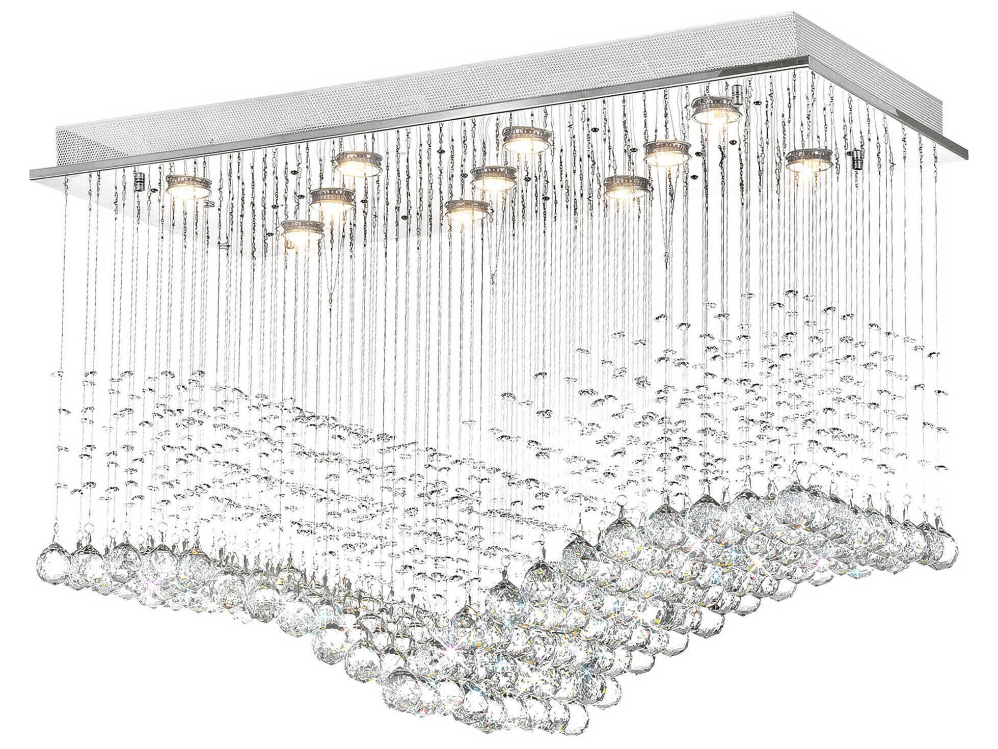 CWI Lighting Twinkle 11-Light Chrome Flush Mount