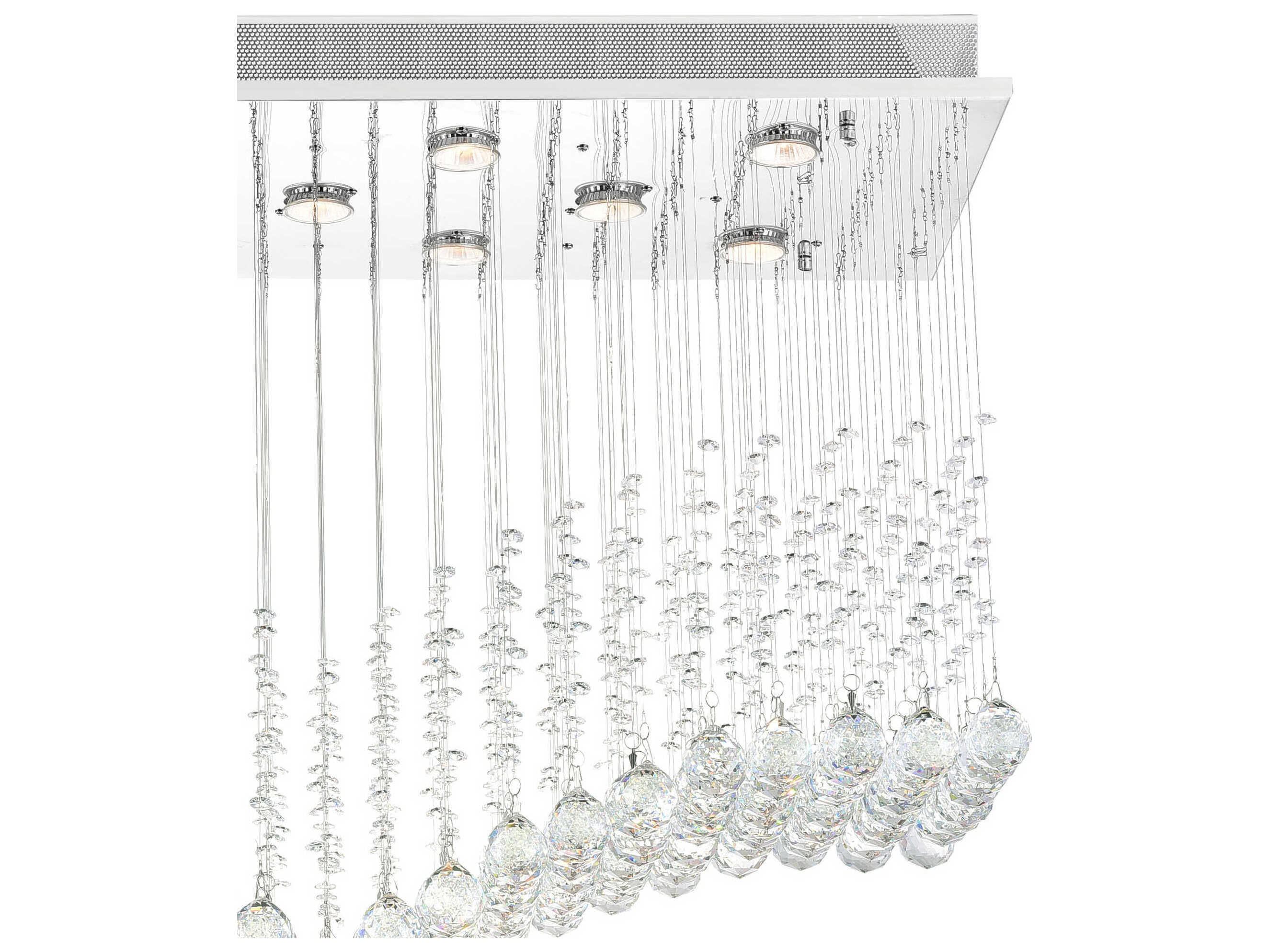 CWI Lighting Twinkle 11-Light Chrome Flush Mount