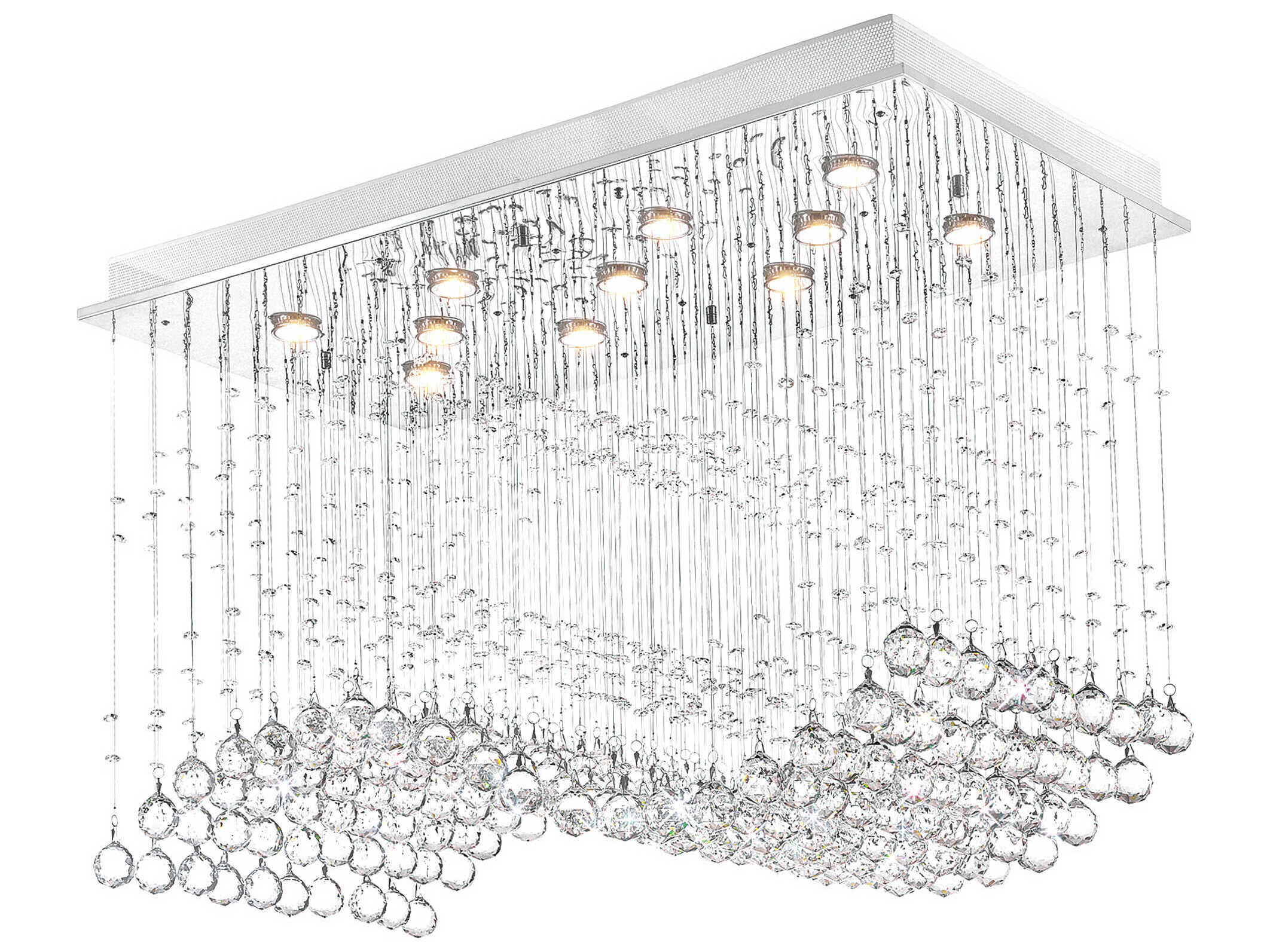 CWI Lighting Twinkle 11-Light Chrome Flush Mount