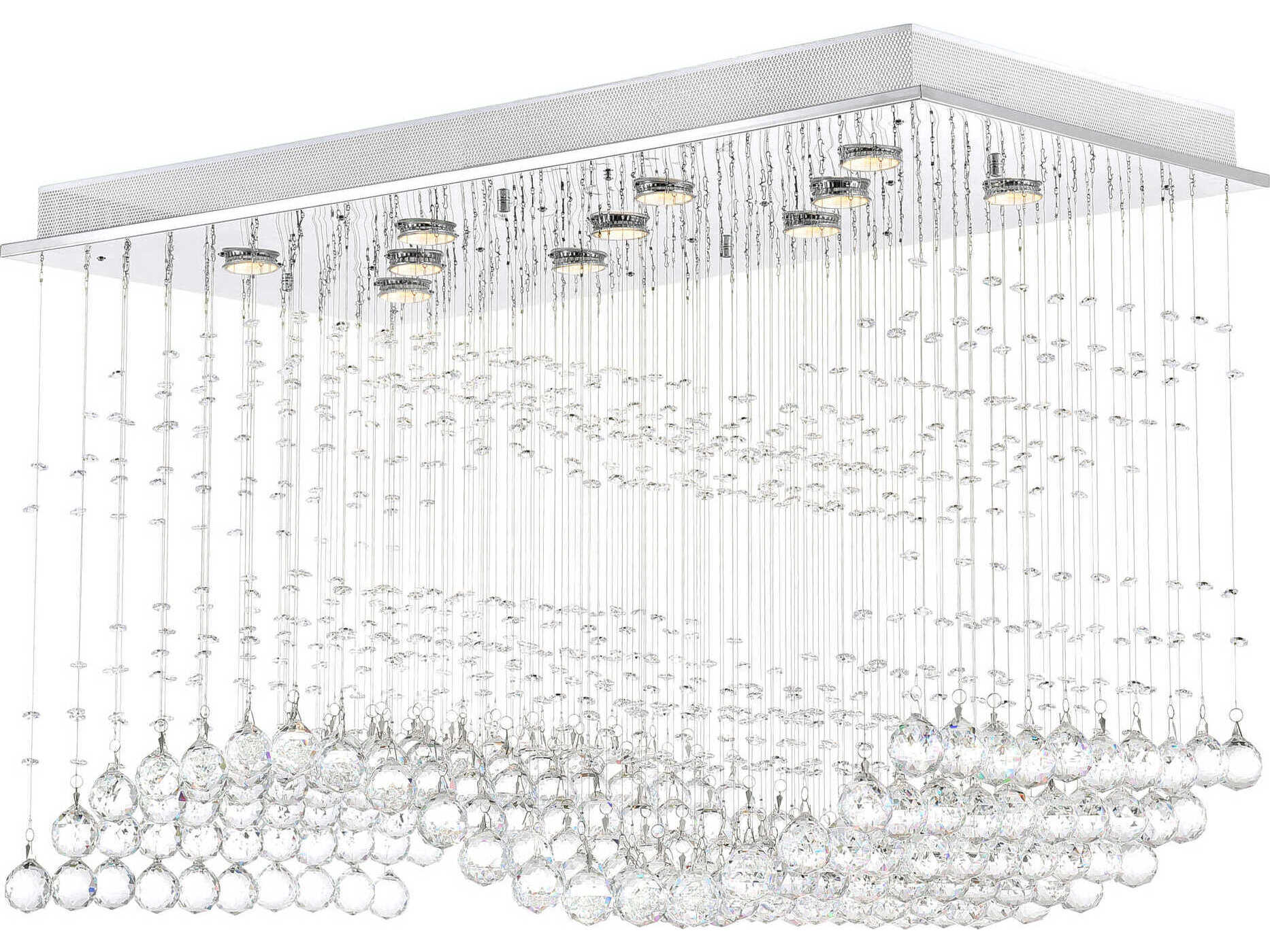 CWI Lighting Twinkle 11-Light Chrome Flush Mount