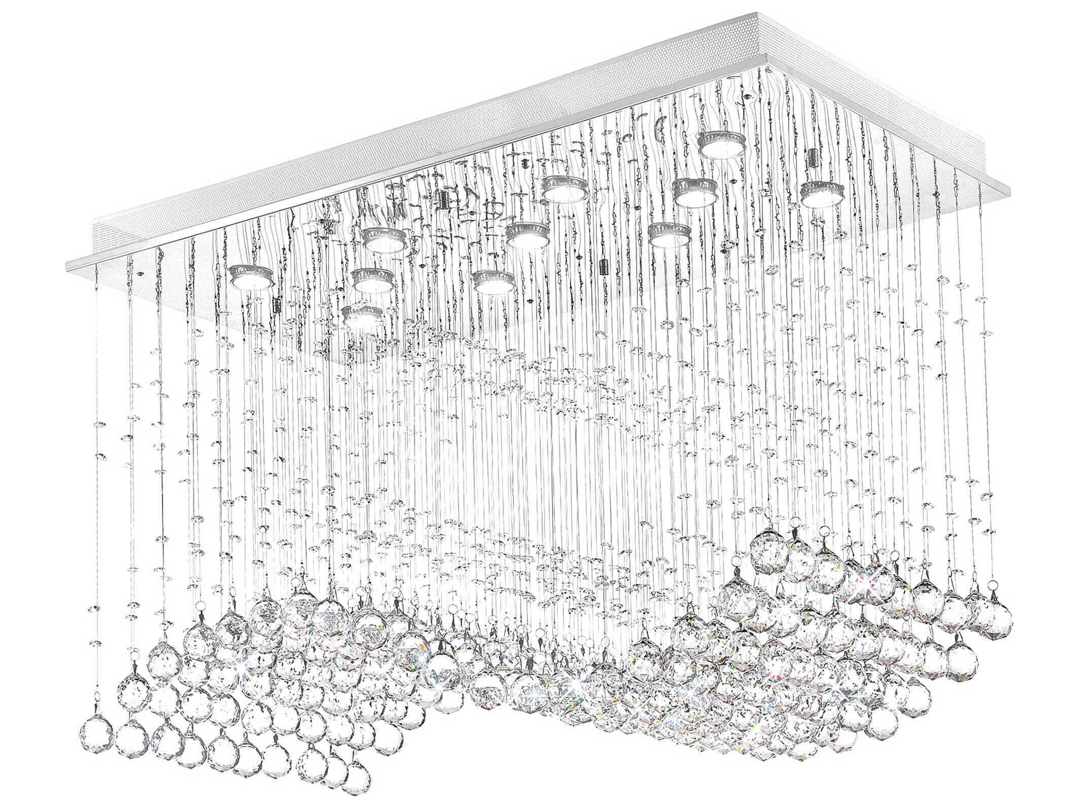 CWI Lighting Twinkle 11-Light Chrome Flush Mount