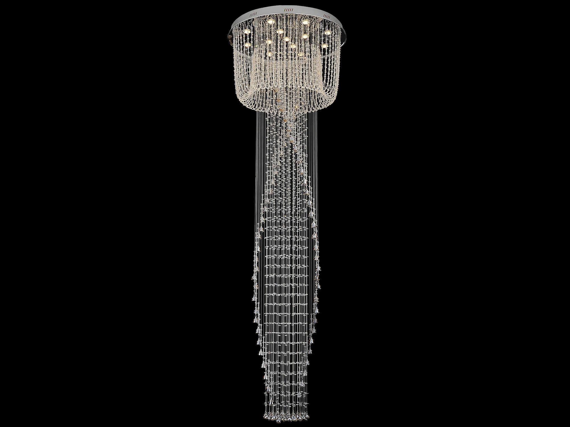 CWI Lighting Hallway 13-Light Chrome Flush Mount