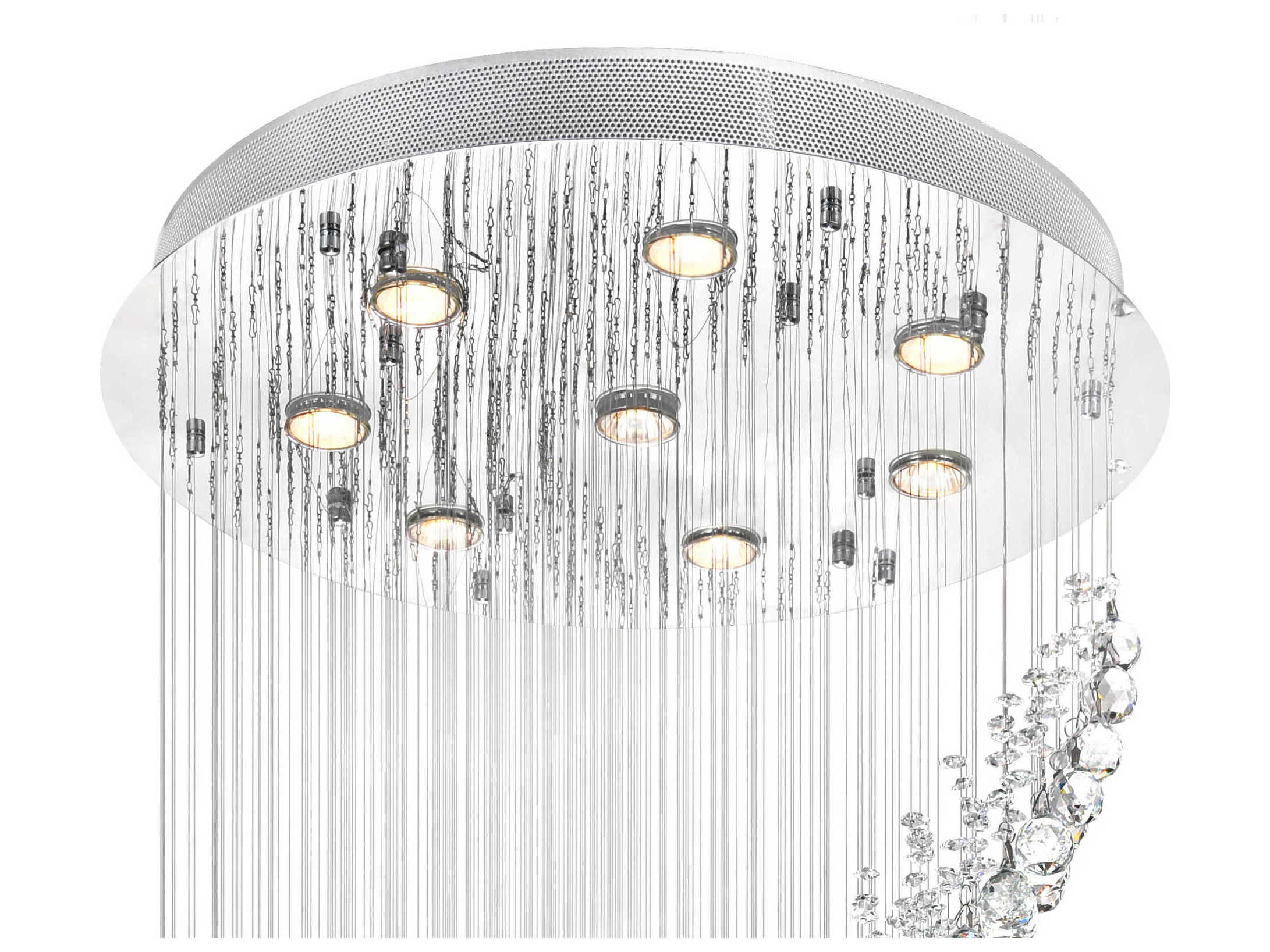 CWI Lighting Ribbon 8-Light Chrome Flush Mount