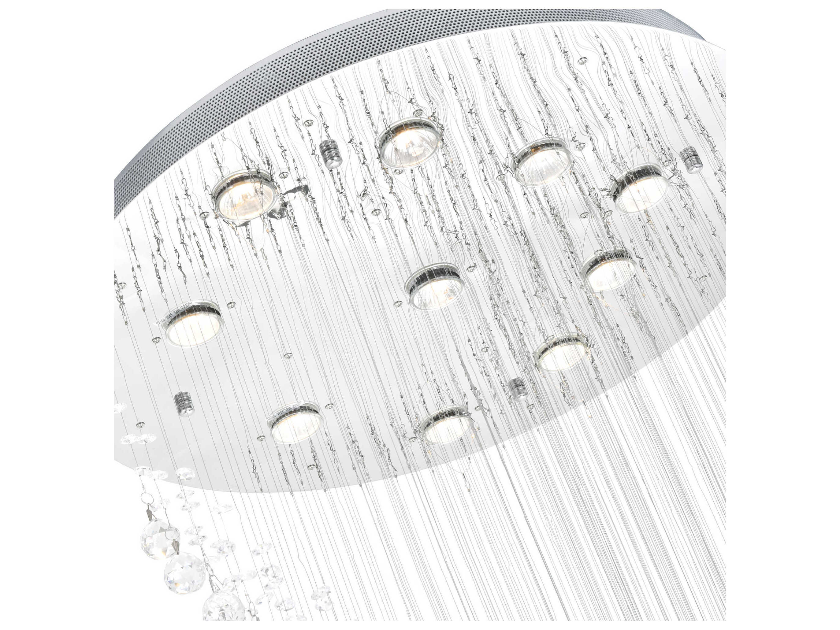 CWI Lighting Ribbon 10-Light Chrome Flush Mount