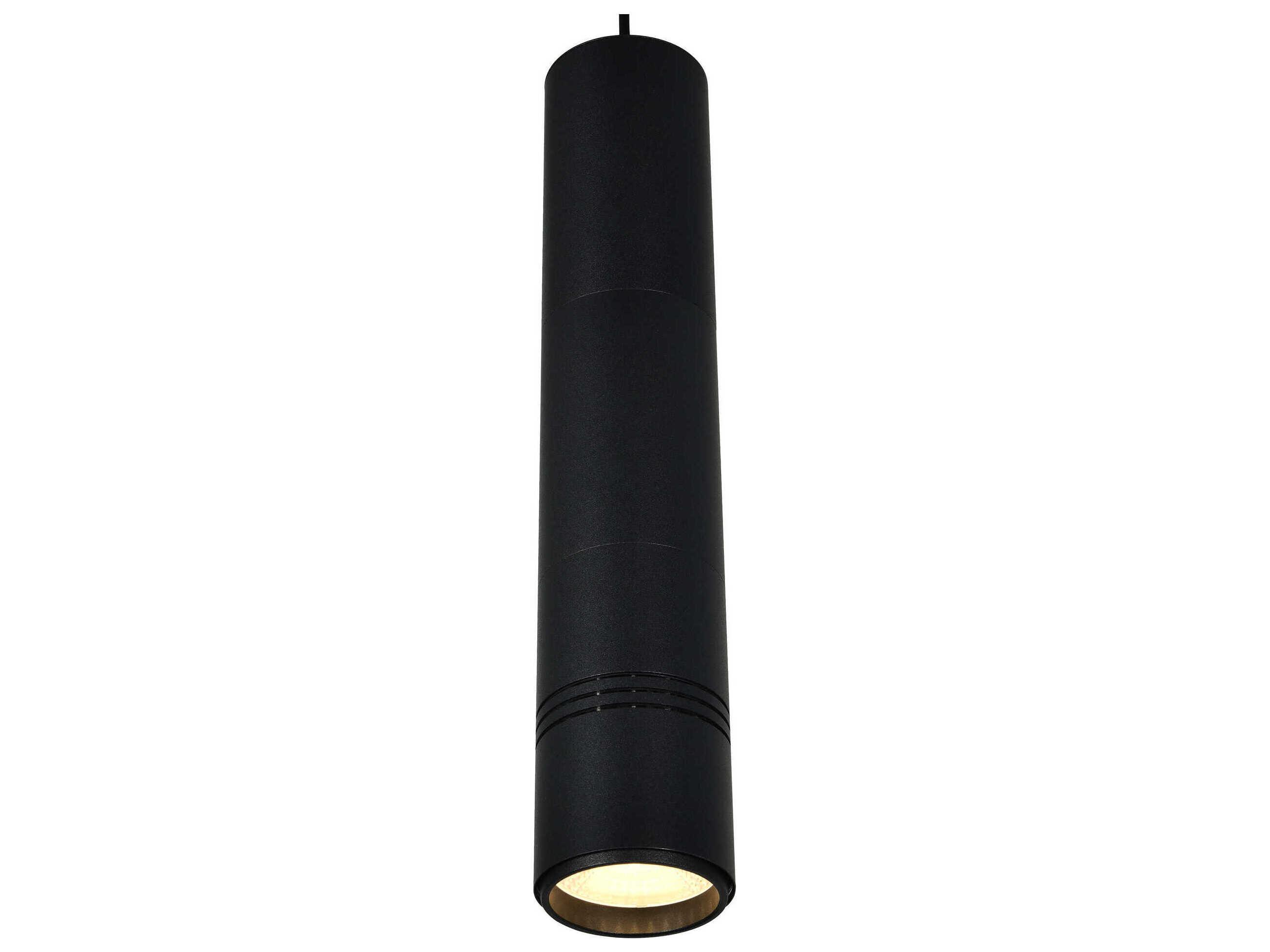 CWI Lighting Stowe Sand Black Cylinder Mini Pendant