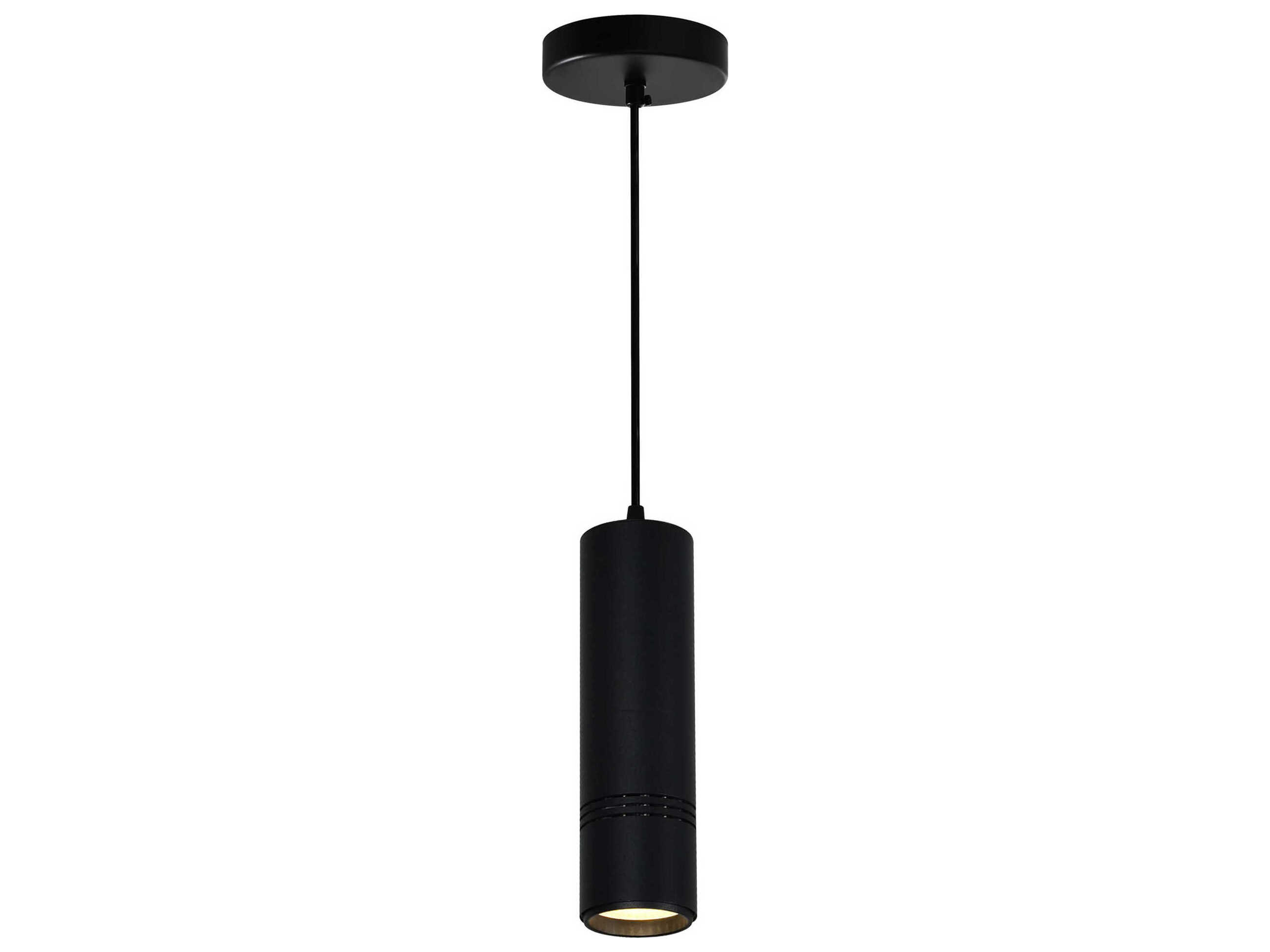 CWI Lighting Stowe Sand Black Cylinder Mini Pendant