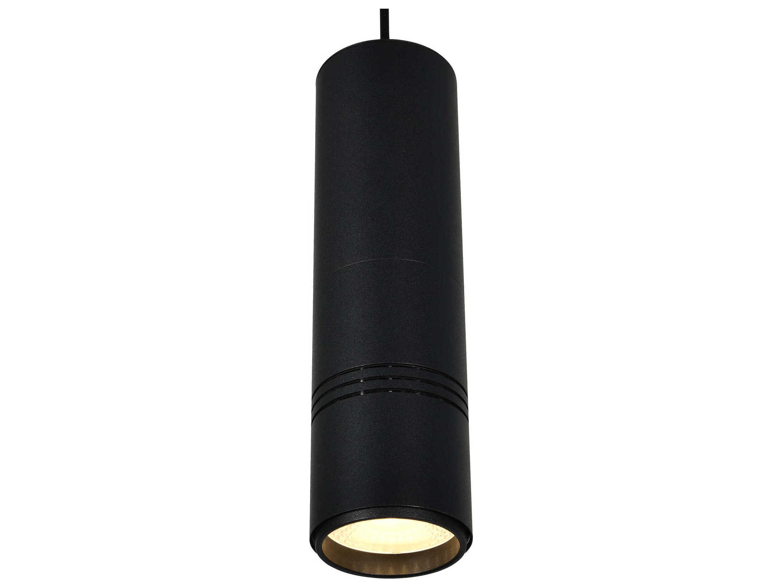 CWI Lighting Stowe Sand Black Cylinder Mini Pendant