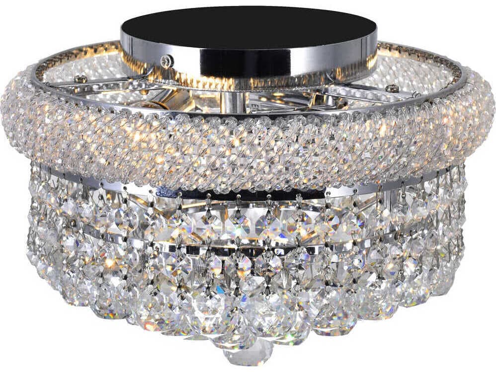 CWI Lighting Empire 3-Light Chrome Traditional Flush Mount