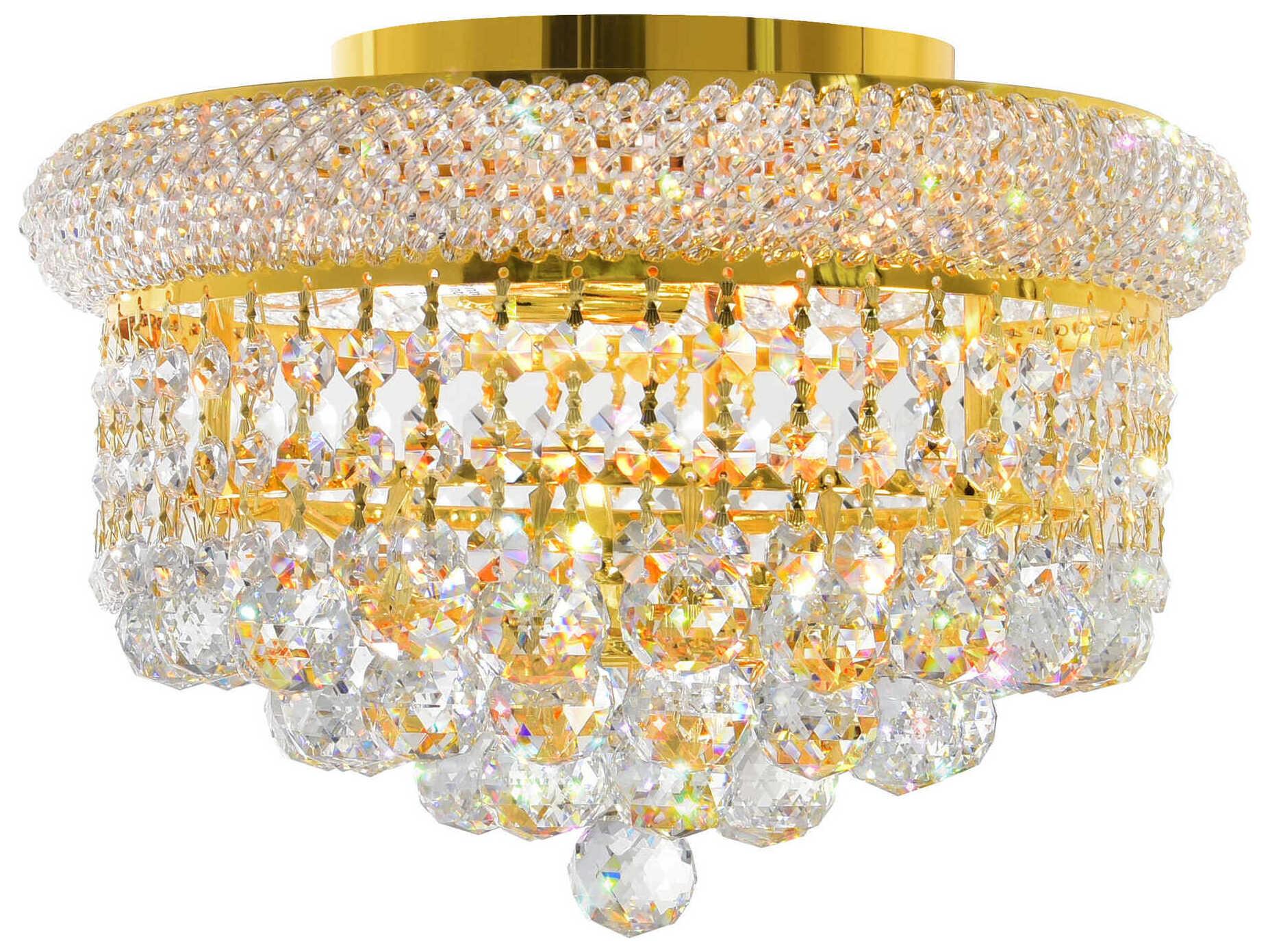CWI Lighting Empire 3-Light Gold Traditional Flush Mount