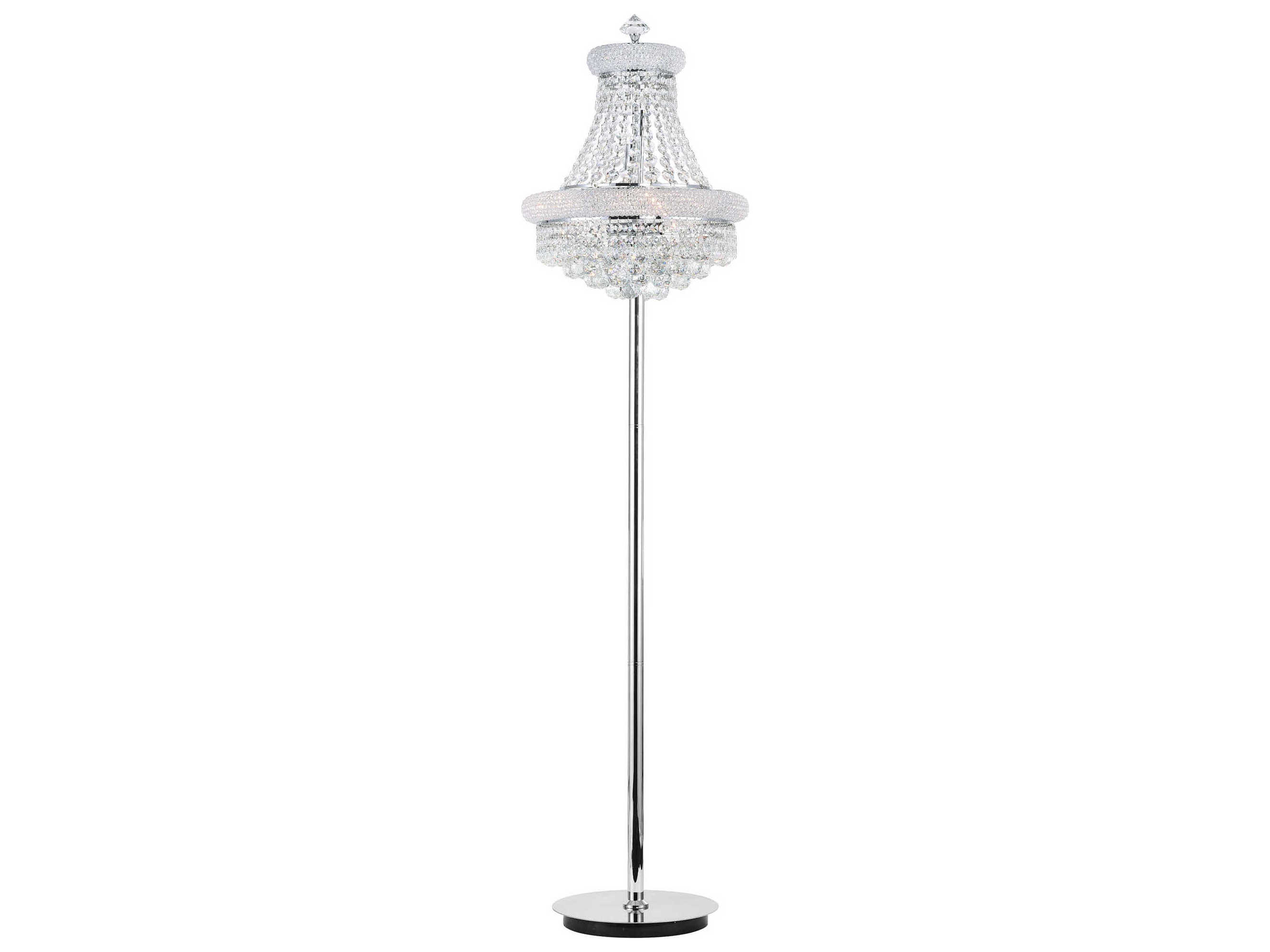 CWI Lighting Empire Chrome Traditional Floor Lamp