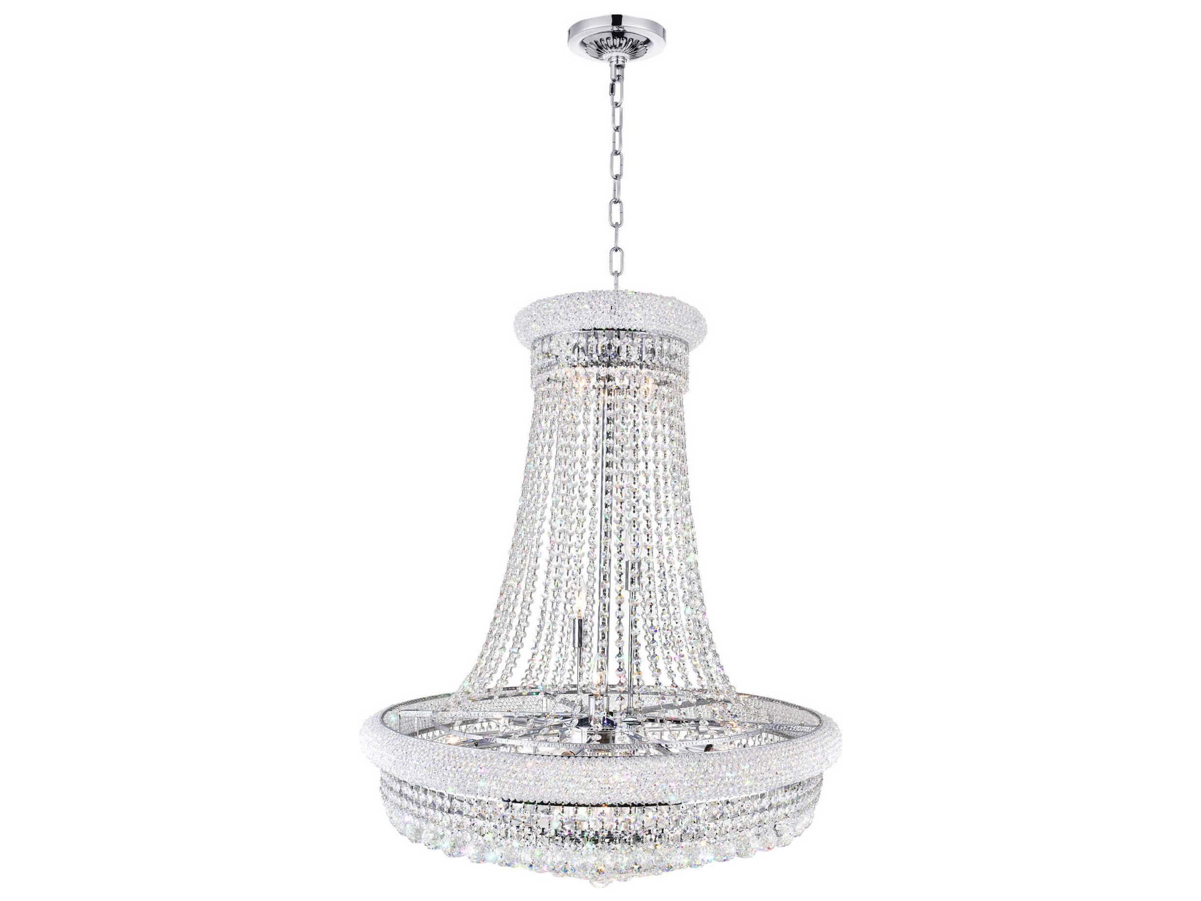 CWI Lighting Empire 19-Light Chrome Traditional Chandelier