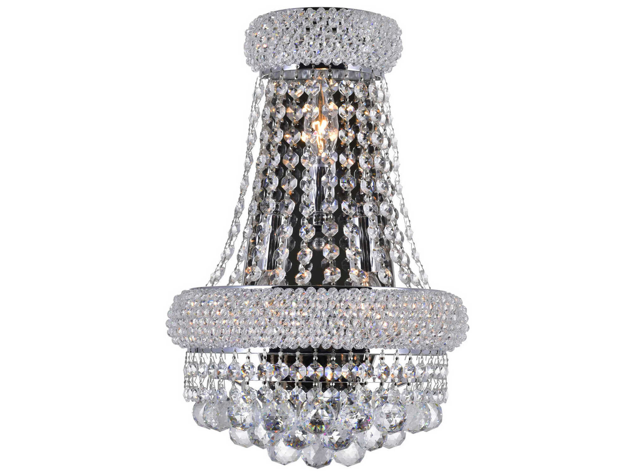 CWI Lighting Empire 3-Light Chrome Traditional Vanity Light